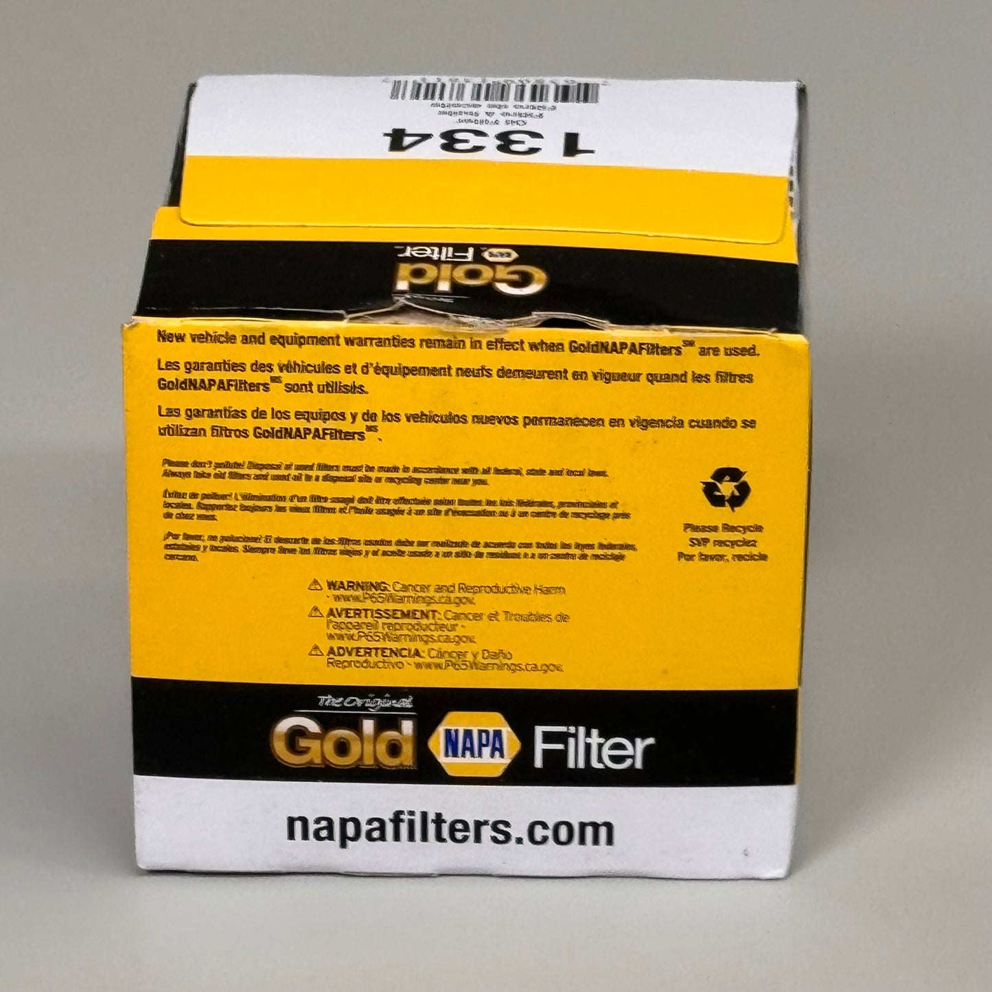 NAPA(2 PACK) The Original Gold Oil Filter Nitrile Gasket Material 21 Micron 1334