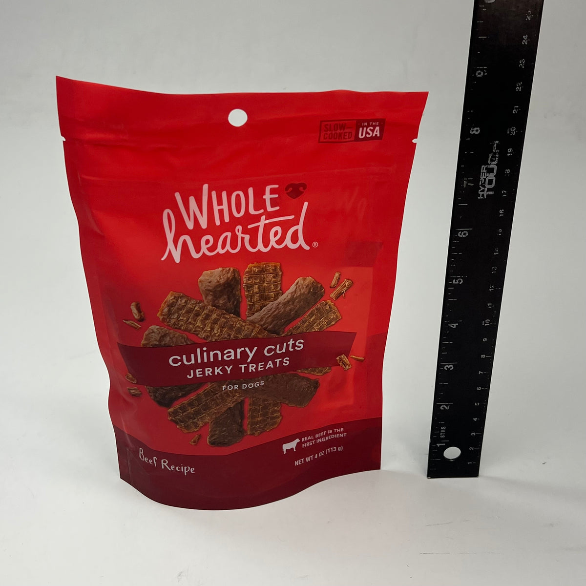 WHOLE HEARTED  (3 PACK) Culinary Cut Beef Recipe Jerky Dog Treats 4oz BB 07/27