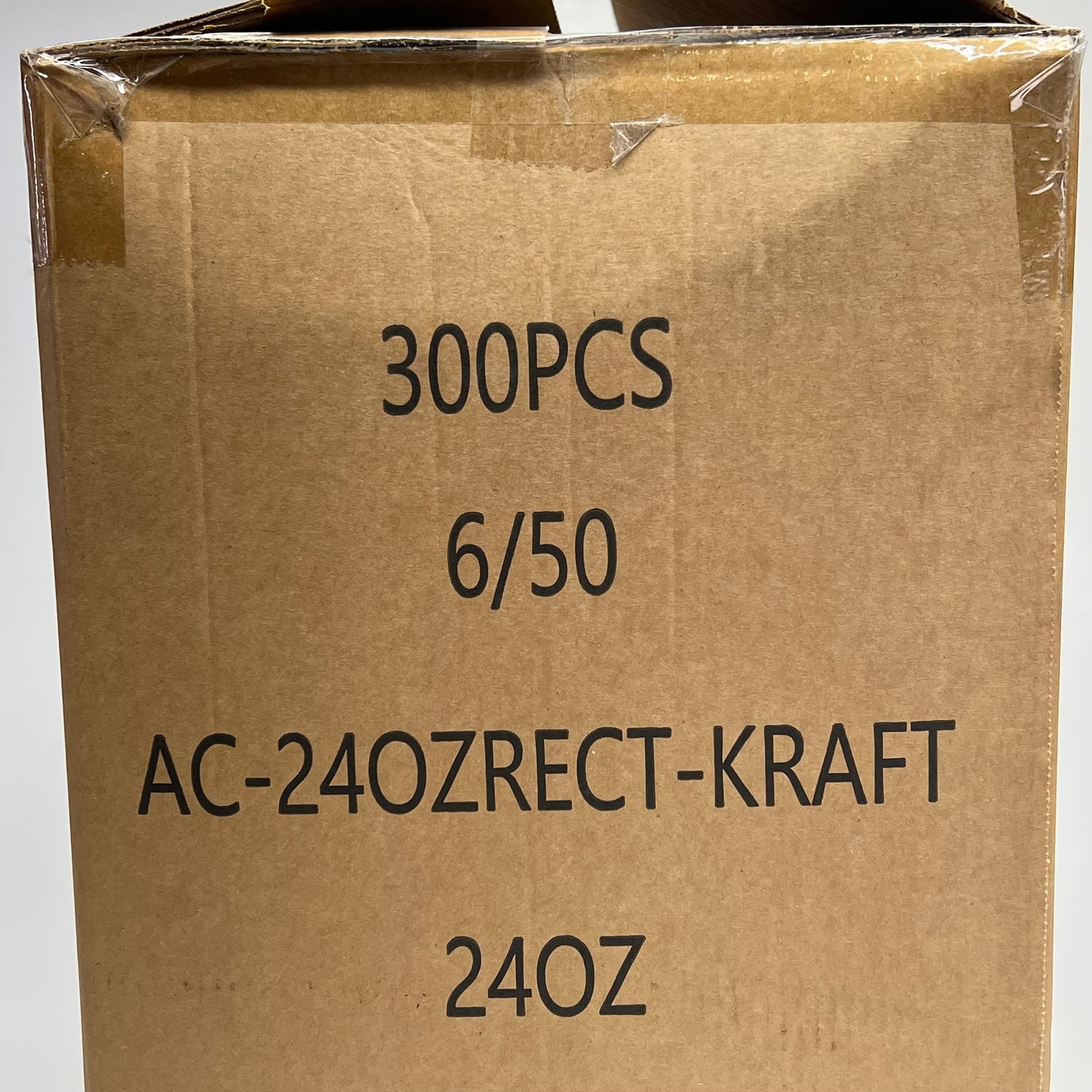 ZA@ KRAFT (300 PACK) Rectangular Kraft Paperboard Box (lids Not Included) 24 oz Brown AC-24OZRECT-KRAFT