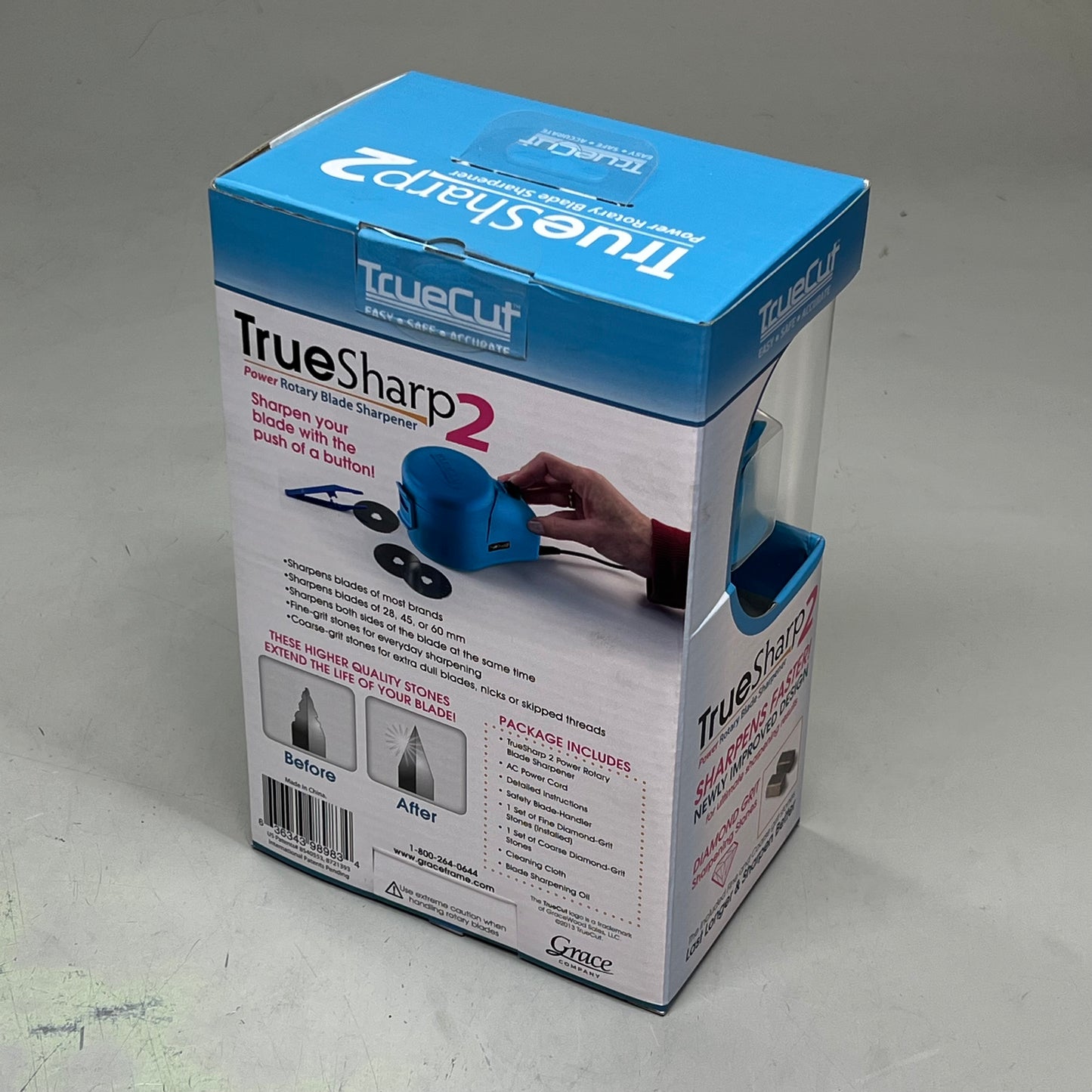 TRUE SHARP 2 High Quality Power Rotary Blade Sharpener Blue TCC-01-21018