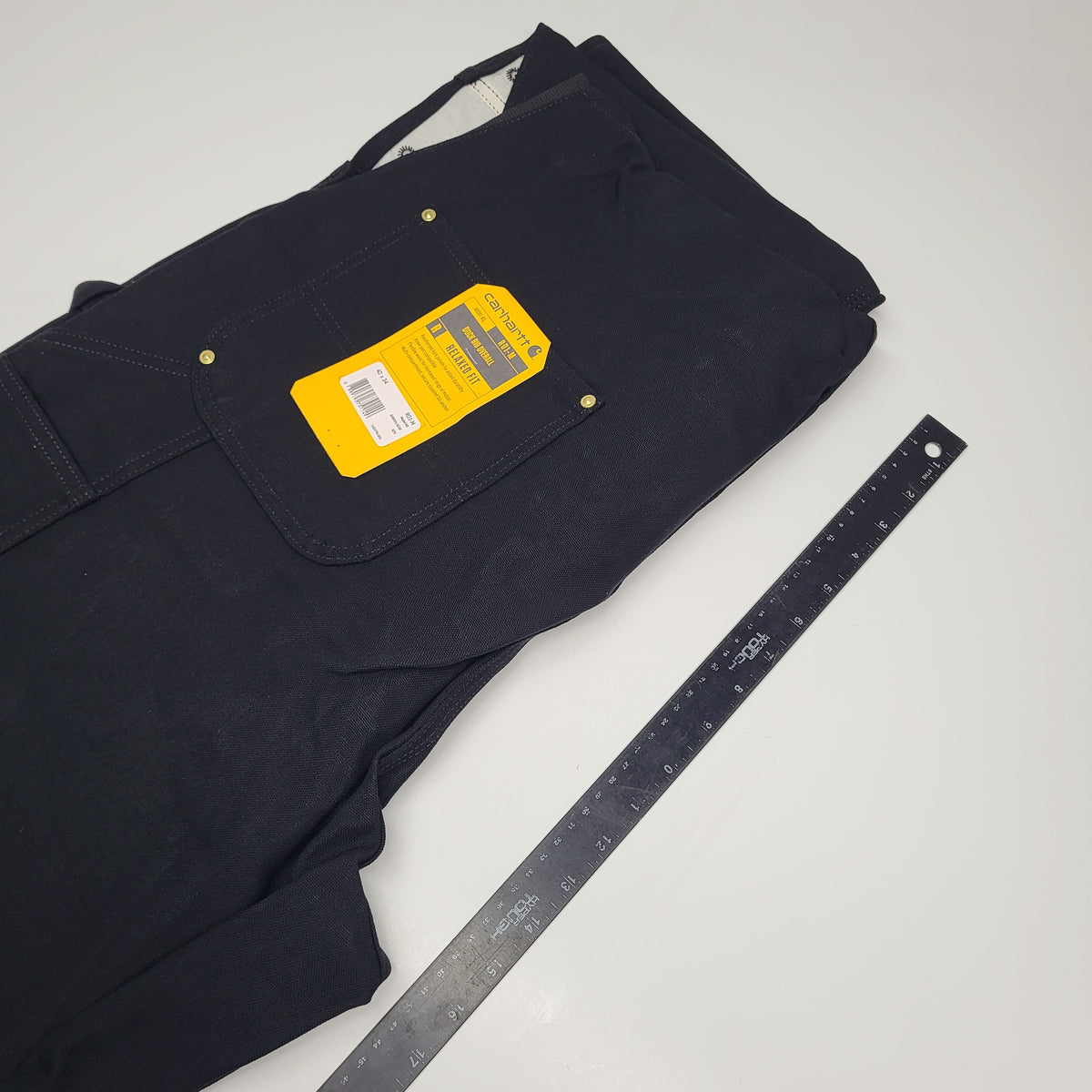 CARHARTT Iconic R01 Duck Rib Overall Wind Fighter Relaxed Fit 40x34 Black 102776-001