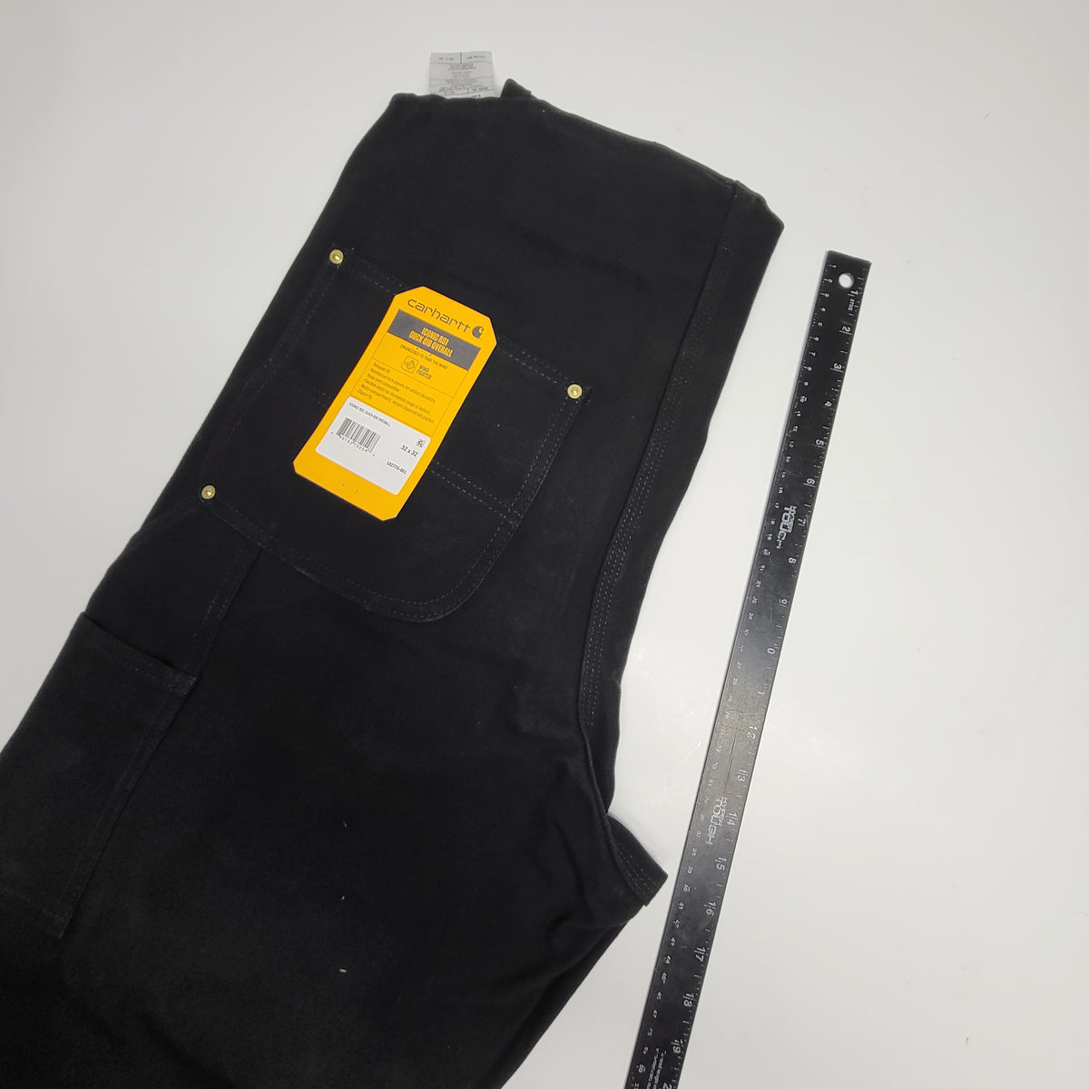 CARHARTT Iconic R01 Duck Rib Overall Wind Fighter 32X32 Black 102776-001