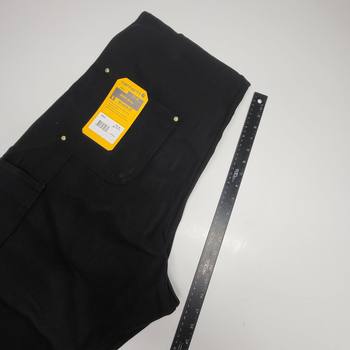 CARHARTT Iconic R01 Duck Rib Overall Wind Fighter Relaxed Fit 38x32 Black 102776-001