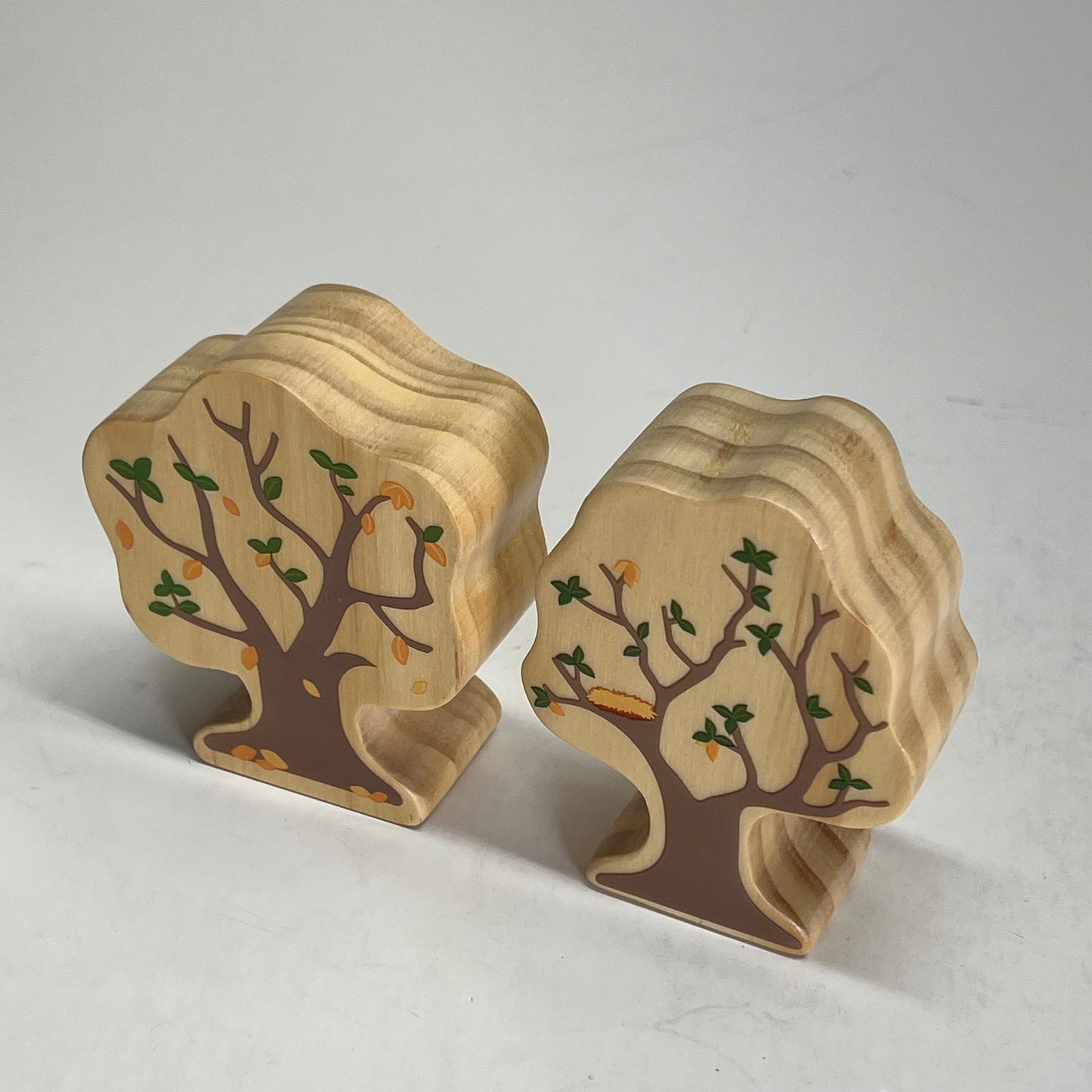 KAPLAN Four Seasons Double Sided Wood Trees Set 12 Piece Set Green 37395
