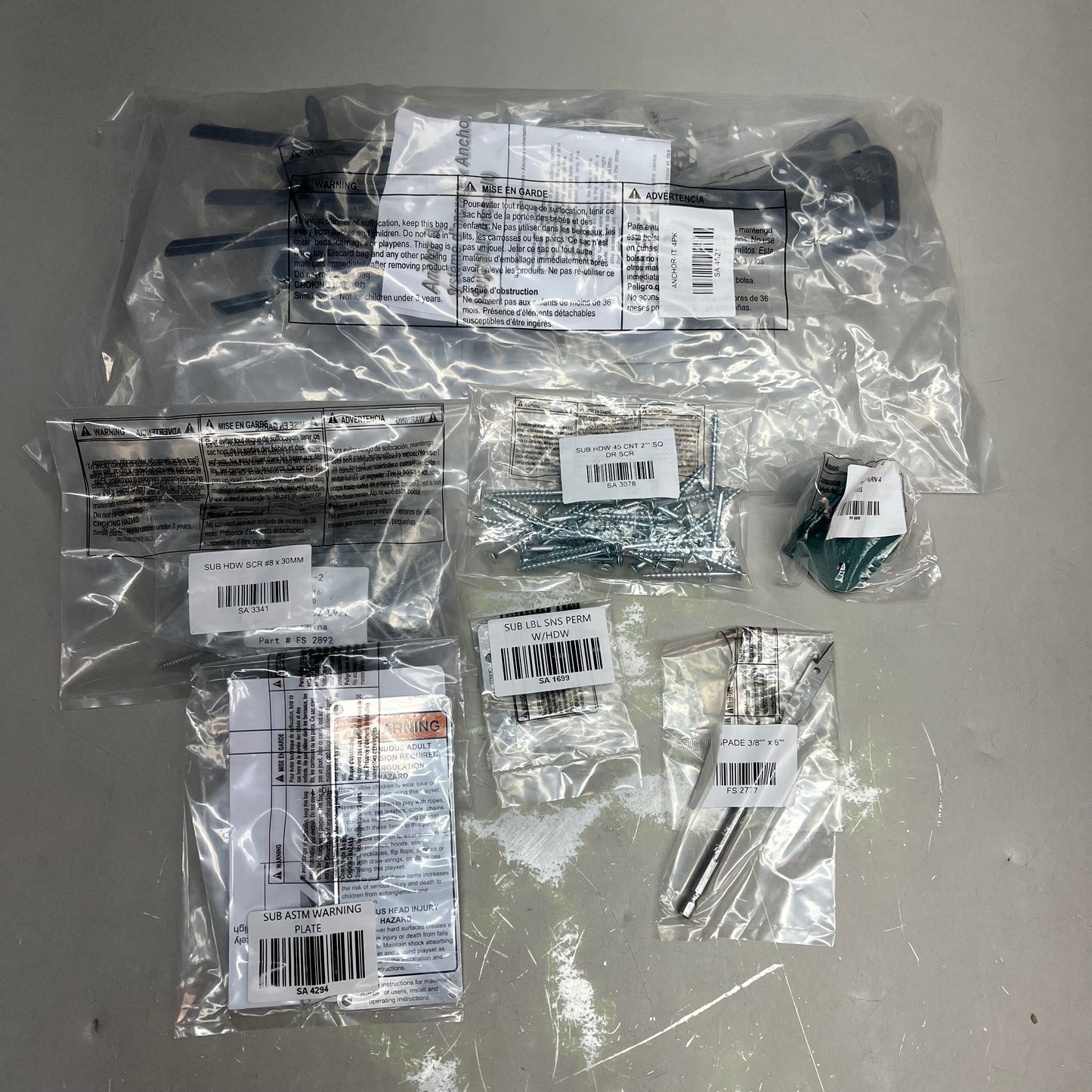 GORILLA PLAYSET Extreme Duty Swing Set Assey W/ Hardware & Rock Climbing Rocks