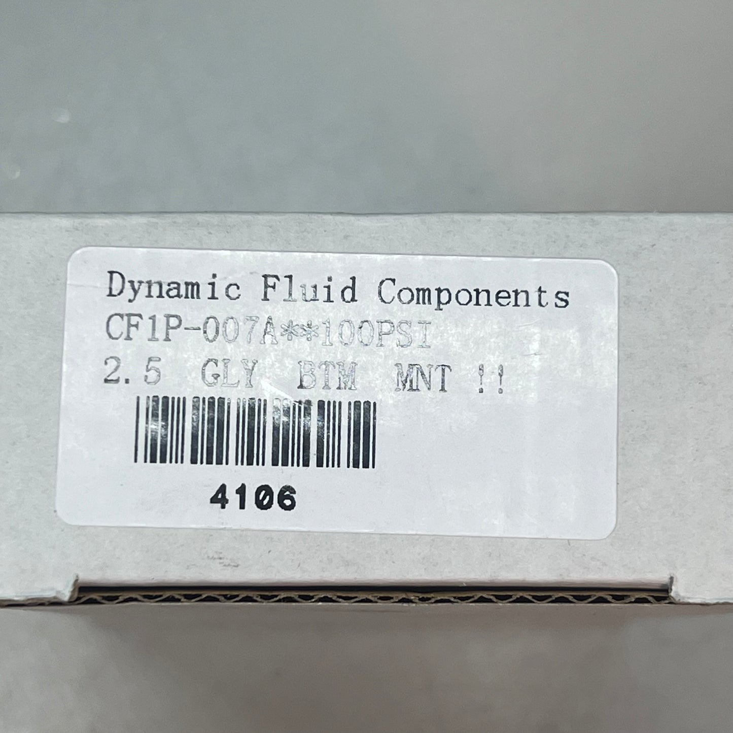 DYNAMIC FLUID COMPONENTS Stem Mount SS Pressure Gauge 100 PSI 1/4" NPT CF1P-007A