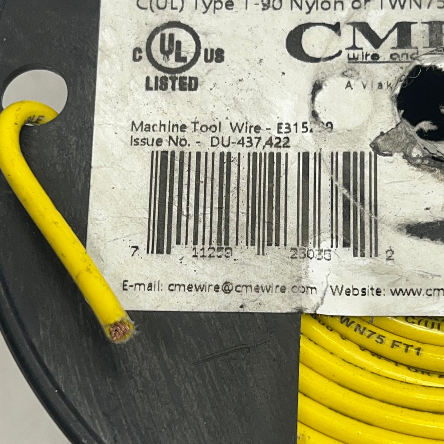 CME Wire & Cable Coated Copper Thhn 10 Str 10 AWG 500' Yellow E315239