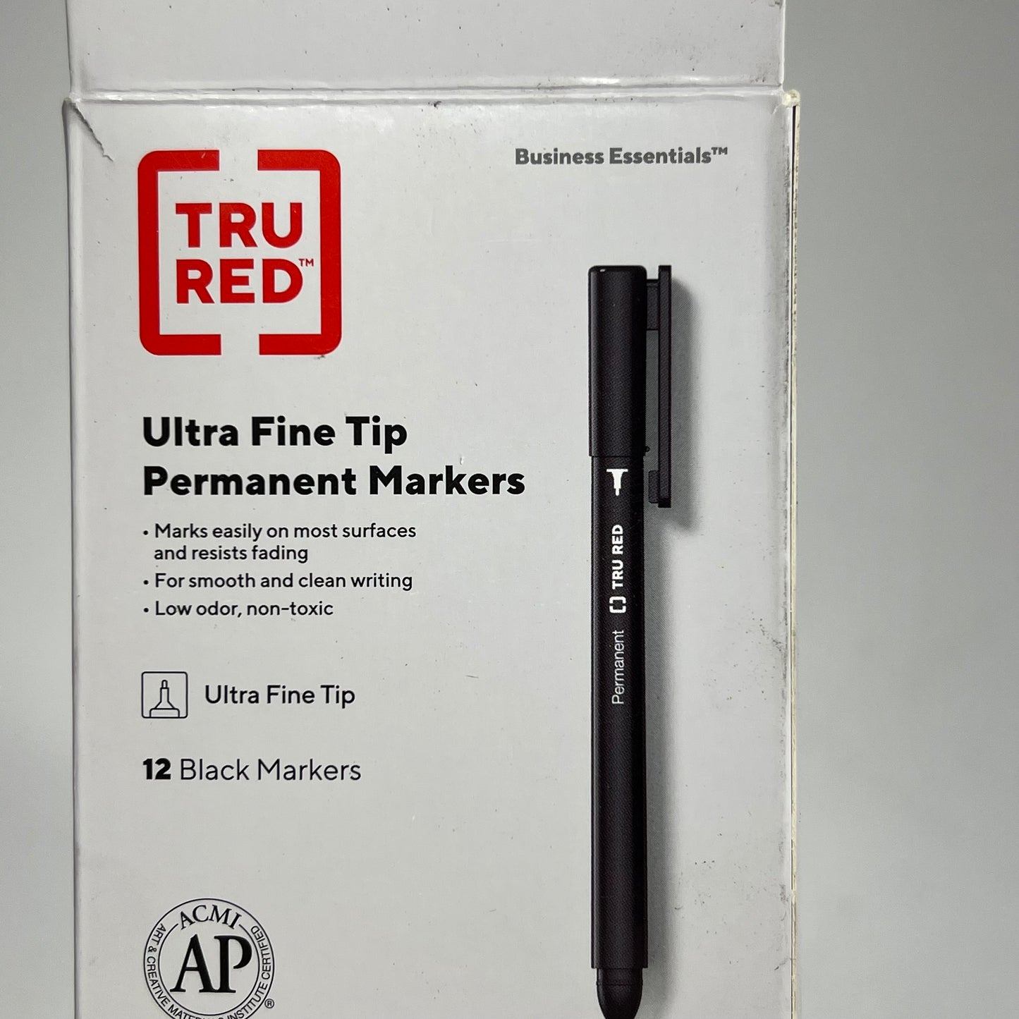 TRU RED (2 PACK, 12 EACH) Ultra Fine Tip Permanent Markers Black TR54534