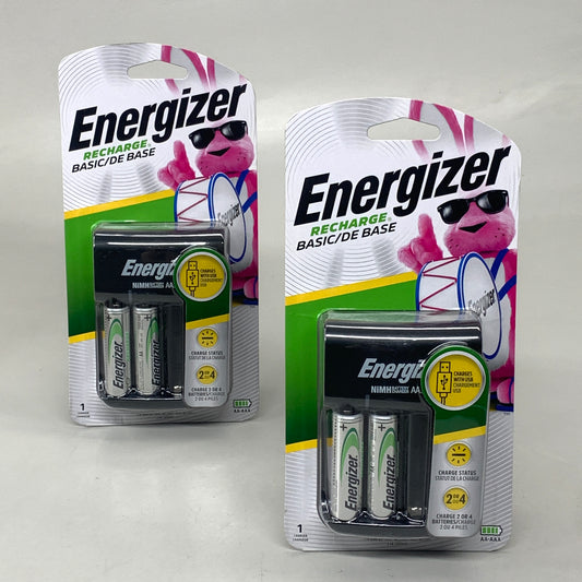 ENERGIZER (2 PACK) 4-Battery Charger Battery Size AA and AAA w/ USB CHVCWB-2