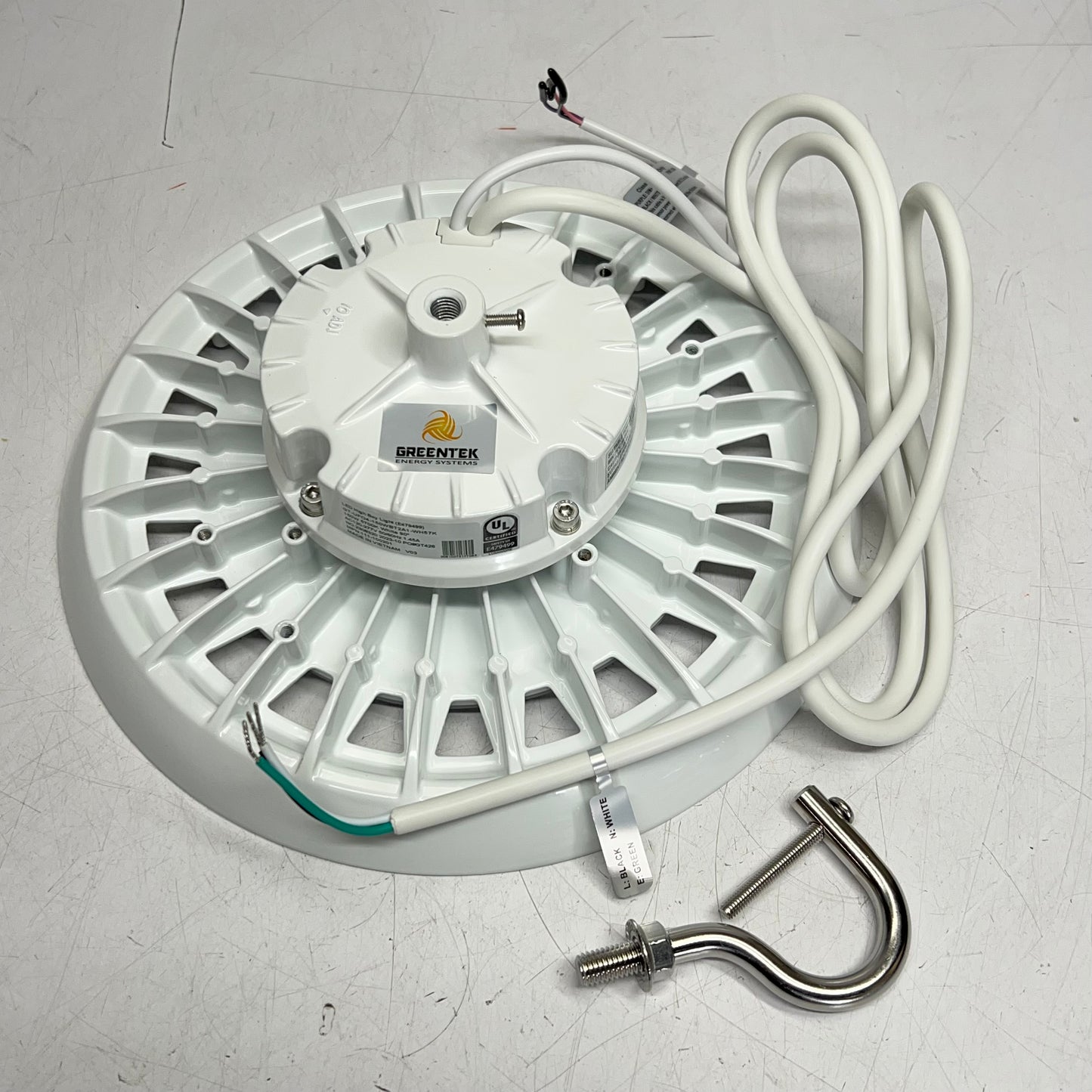 GREENTEK UFO LED High Bay Light Hook Mount 21,200 Lumens 150W White 111-100201