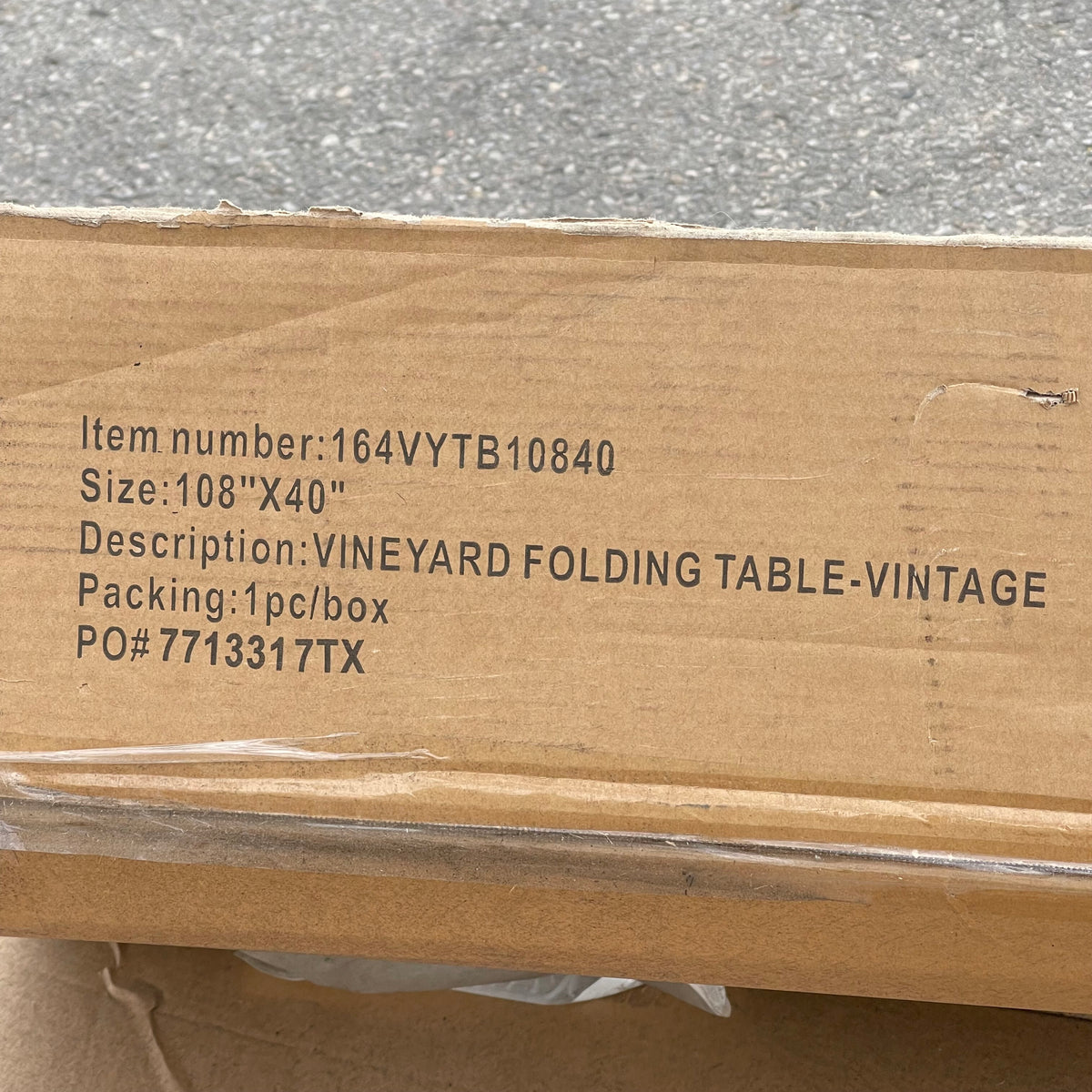 LANCASTER TABLE & SEATING Wood Standard Height Folding Table 9' Barrel Brown 164VYTB10840