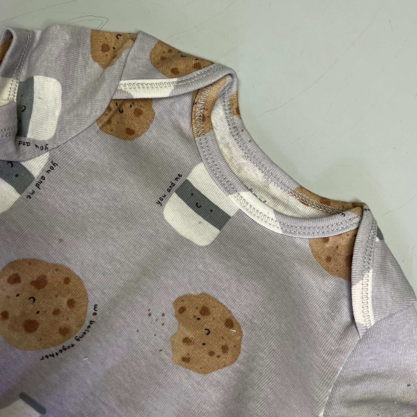 CARTERS (5 PIECE SET) Milk & Cookie - Animal Bodysuit Baby Boys Sz 3M Blue/White