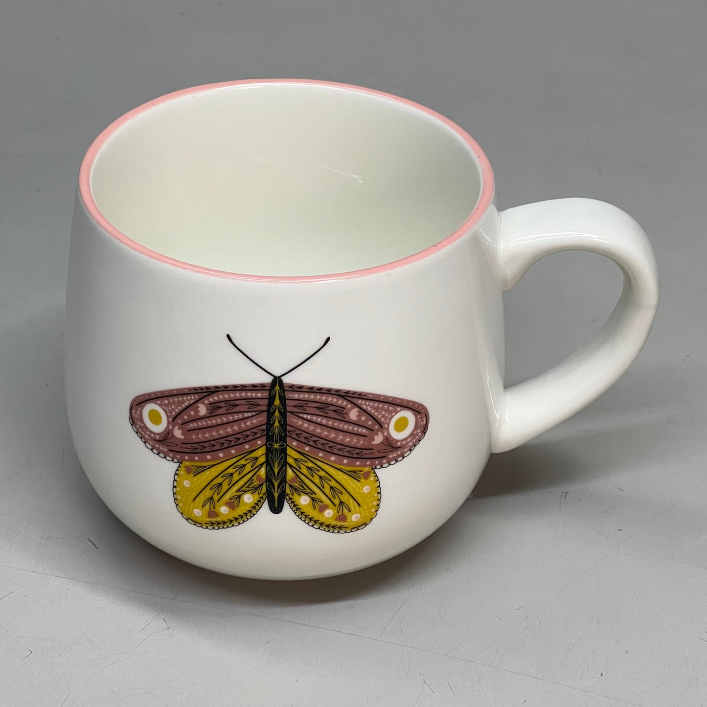CREATIVE CO-OP Set Of 4 Stoneware Mug W/ Insect Design 4 Styles 12 Oz DF7216A