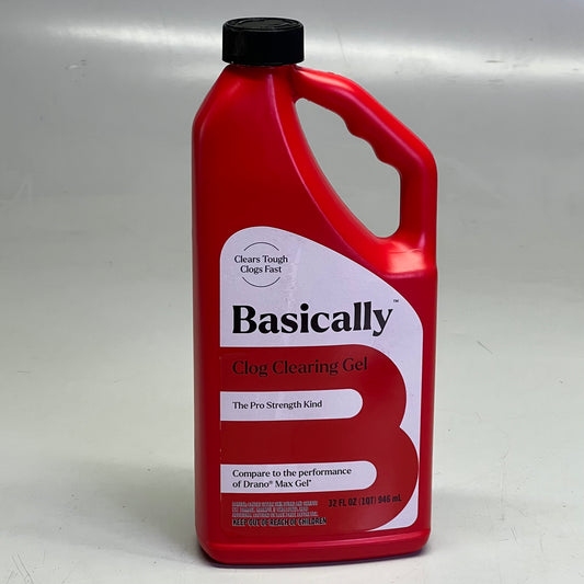 BASICALLY (2 PACK) Drain Clog Remover Gel 32 Oz 32 fl oz Red V001