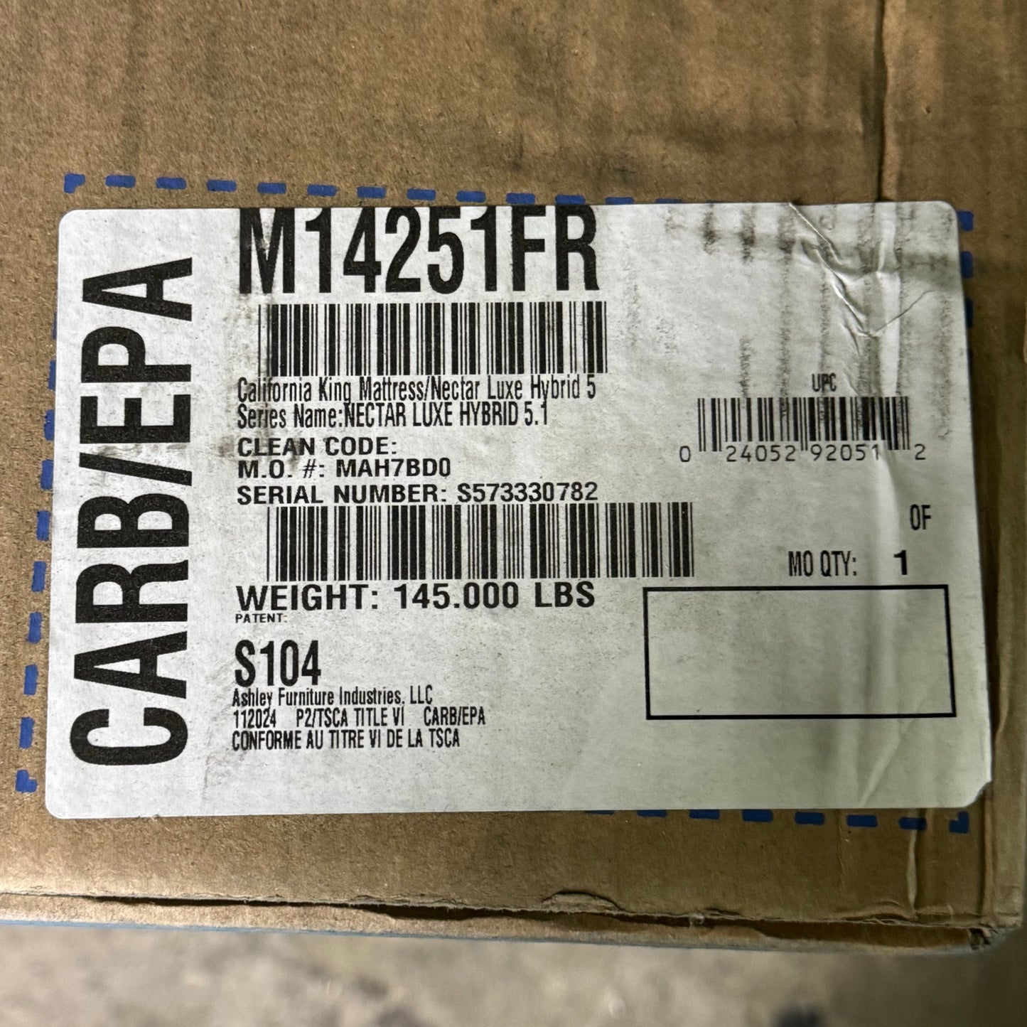 NECTAR California King Mattress/Nectar Luxe Hybrid 5 White M14251FR