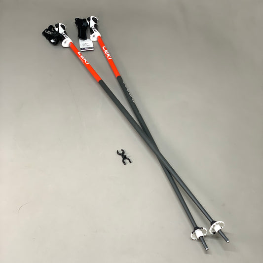 LEKI Ski Poles Bold S 18 mm Aluminum Pole 120cm / 48" Black & Red 65366431120