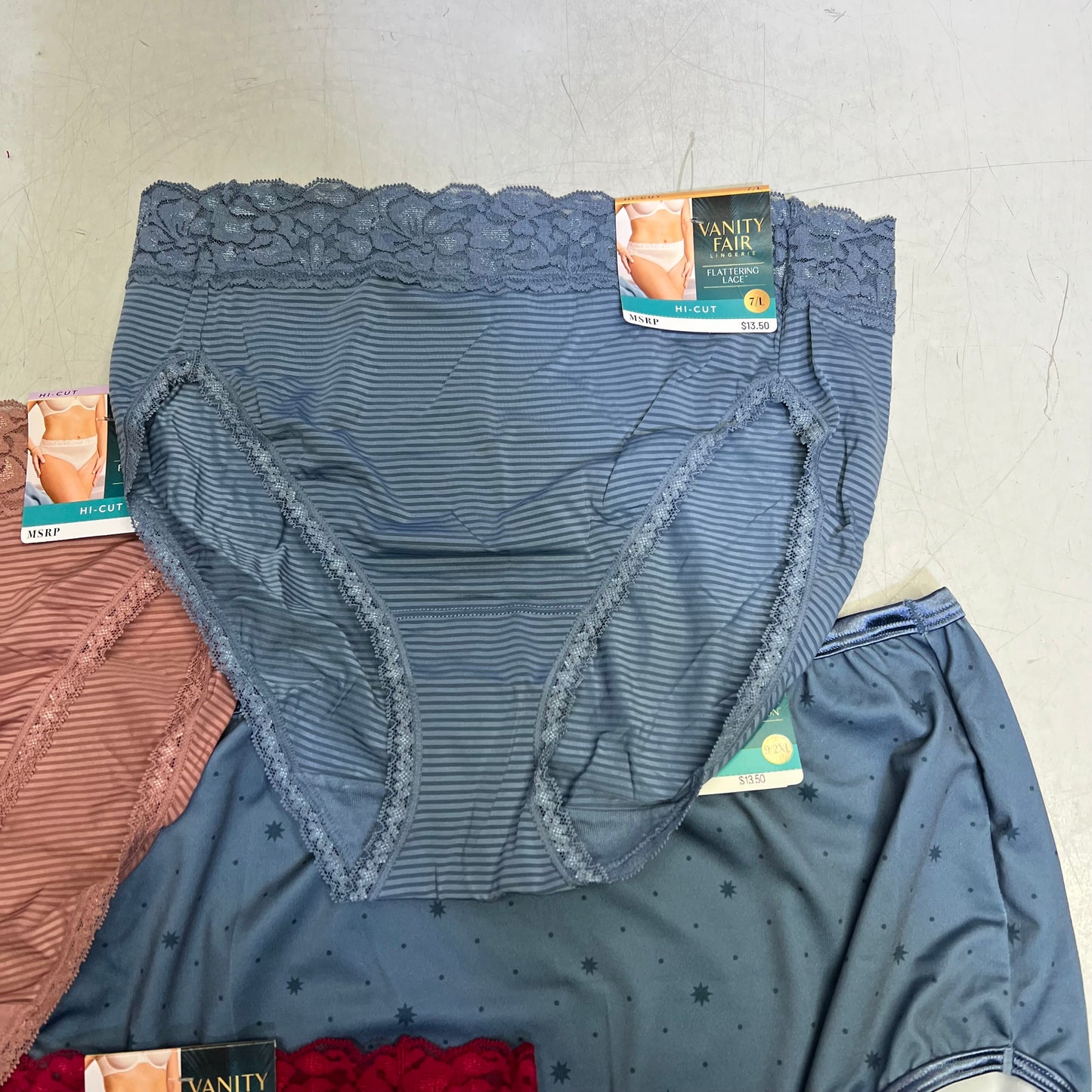 ZA@ VANITIY FAIR Lot Of Assorted Underwear W/ Lace Waistband Women's Variety Sz  Multicolor