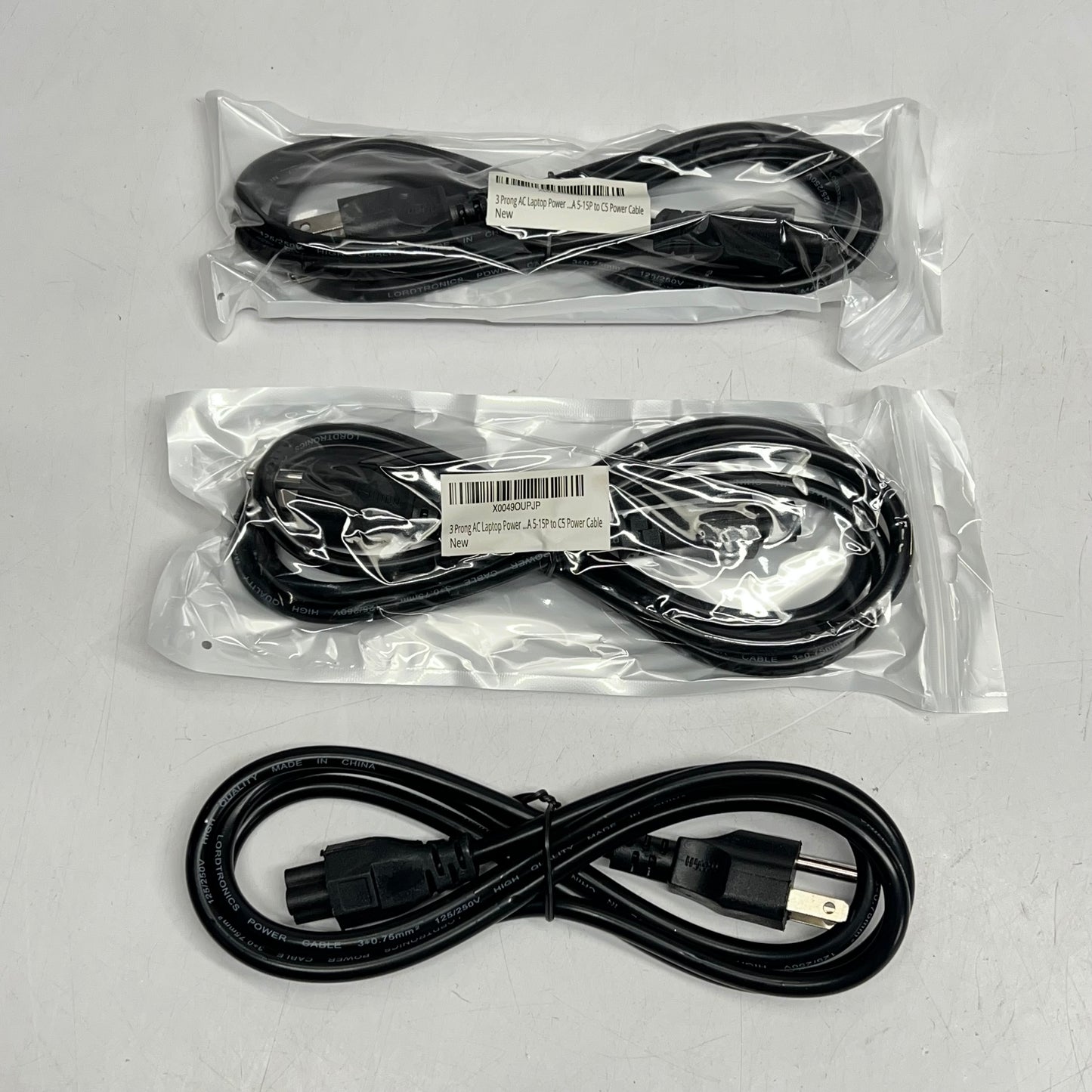 TEK SHACK (3 PACK) Universal 3 Prong Ac Laptop Power Cord 5' 125V X0049OUPJP