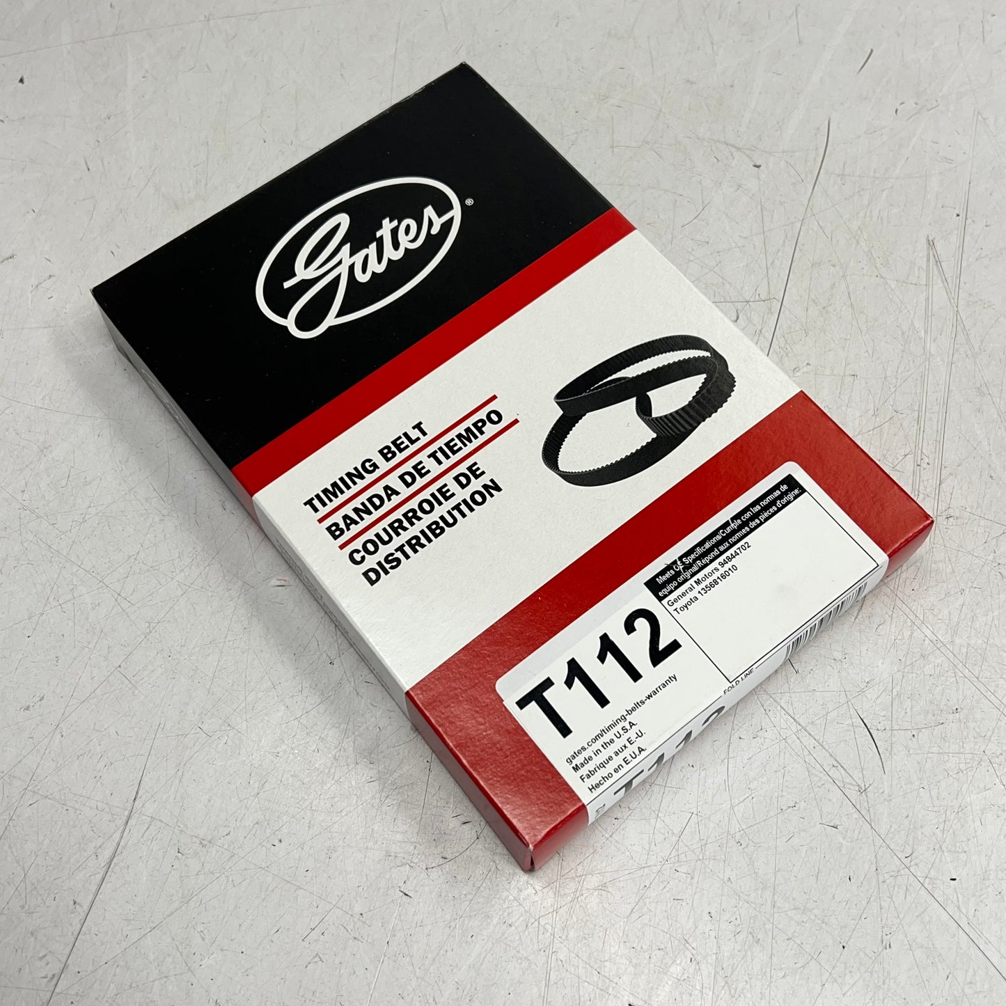 GATES Power Grip Timing Belt For Chevrolet & Toyota Vehicles Black T112