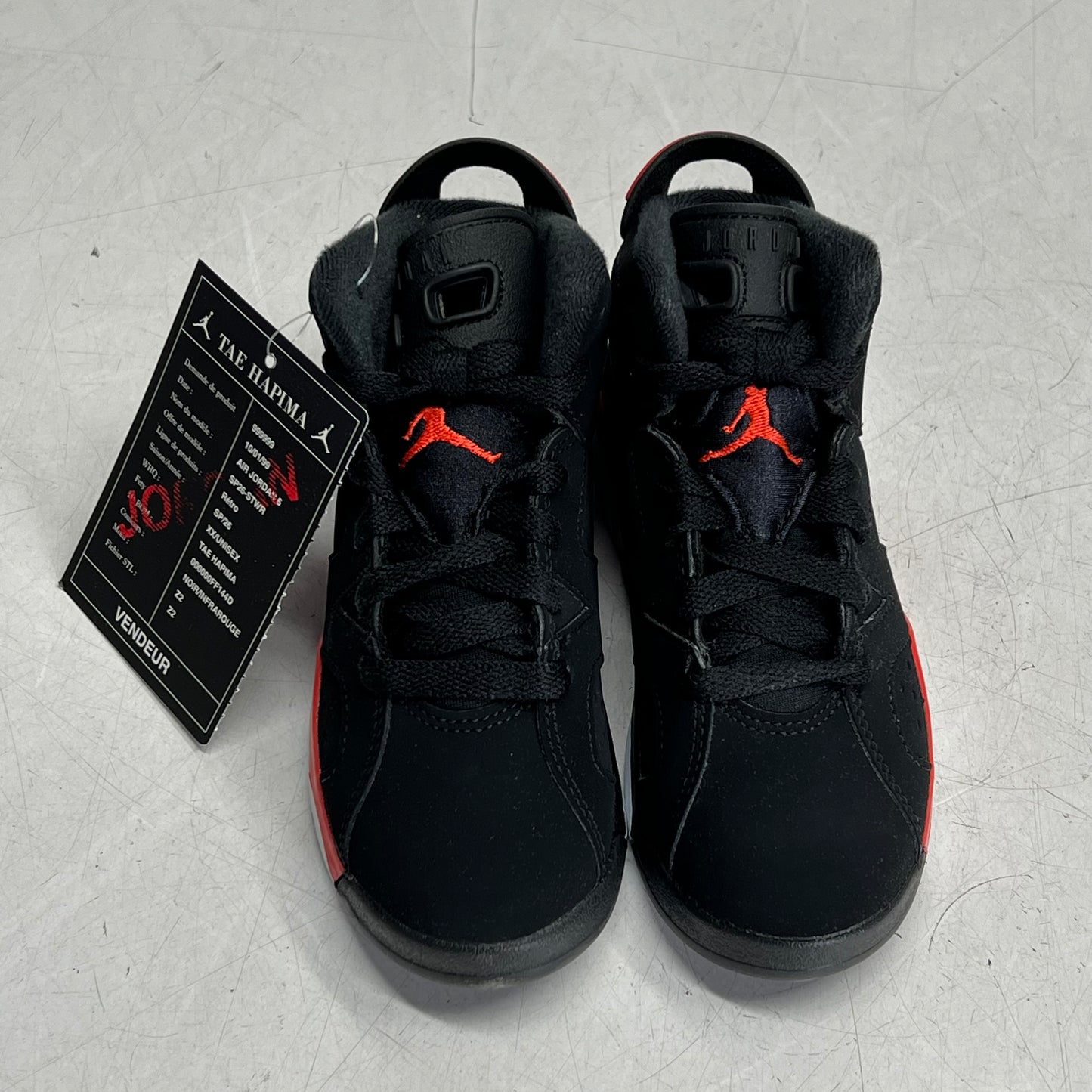AIR JORDAN Kids Preschool 6 Retro Basketball Shoes Boys Sz 10 5C Black/Crimson