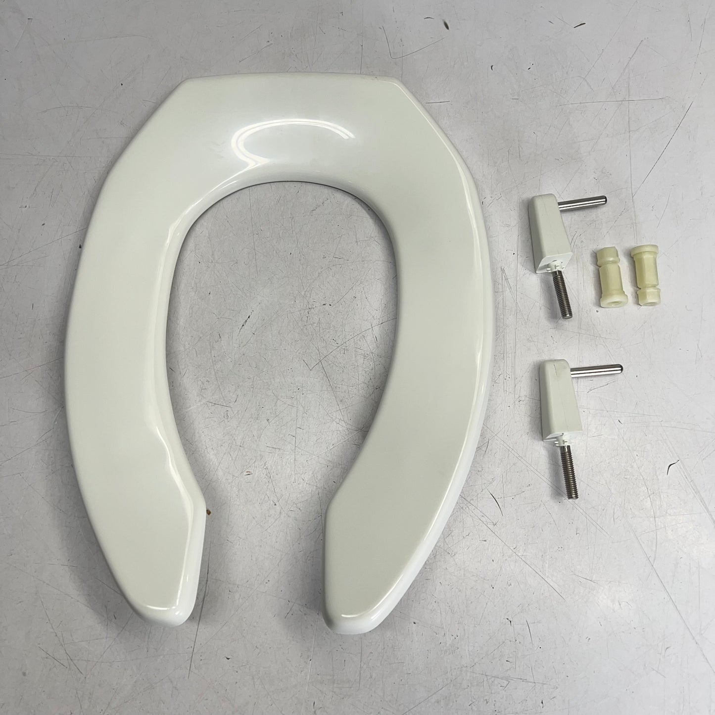BEMIS Medic-Aid Elongated Toilet Seat Heavy Duty Plastic 2"Lift White 2P892A 000