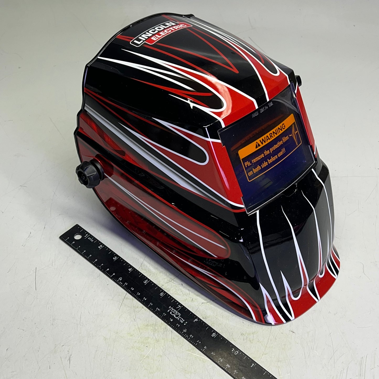 LINCOLN ELECTRIC Red Fierce Welding Helmet 7-13 Shade Red/Black K3063-1