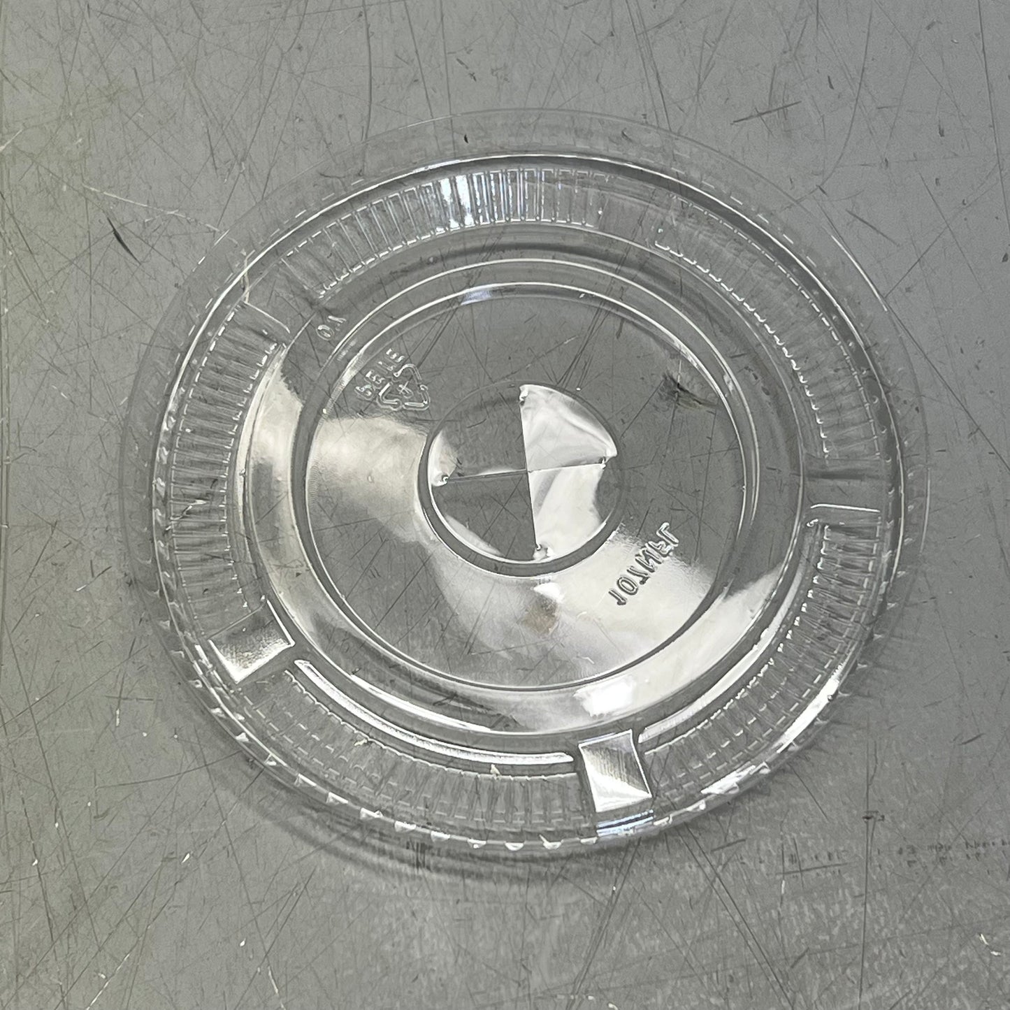 ZA@ YESSPAC (500 PACK) Flat Lids For Plastic Beverage Cups 107MM Clear PTFSL-3242-|PET G