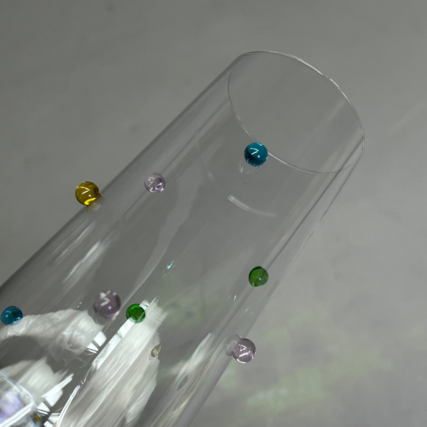 CREATIVE CO-OP (4 PACK) Handmade Drinking Glass Raised Dots 10oz Multicolor DG0848