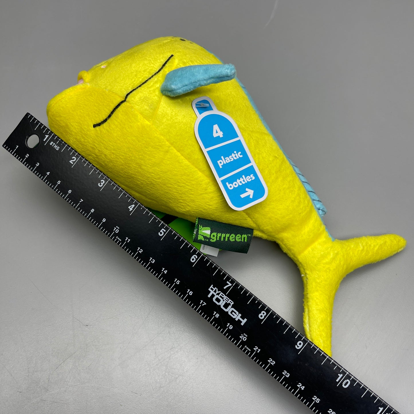 GRRREEN Mahi Mahi Fish Plush Dog Toy Squeaky for Interactive Play