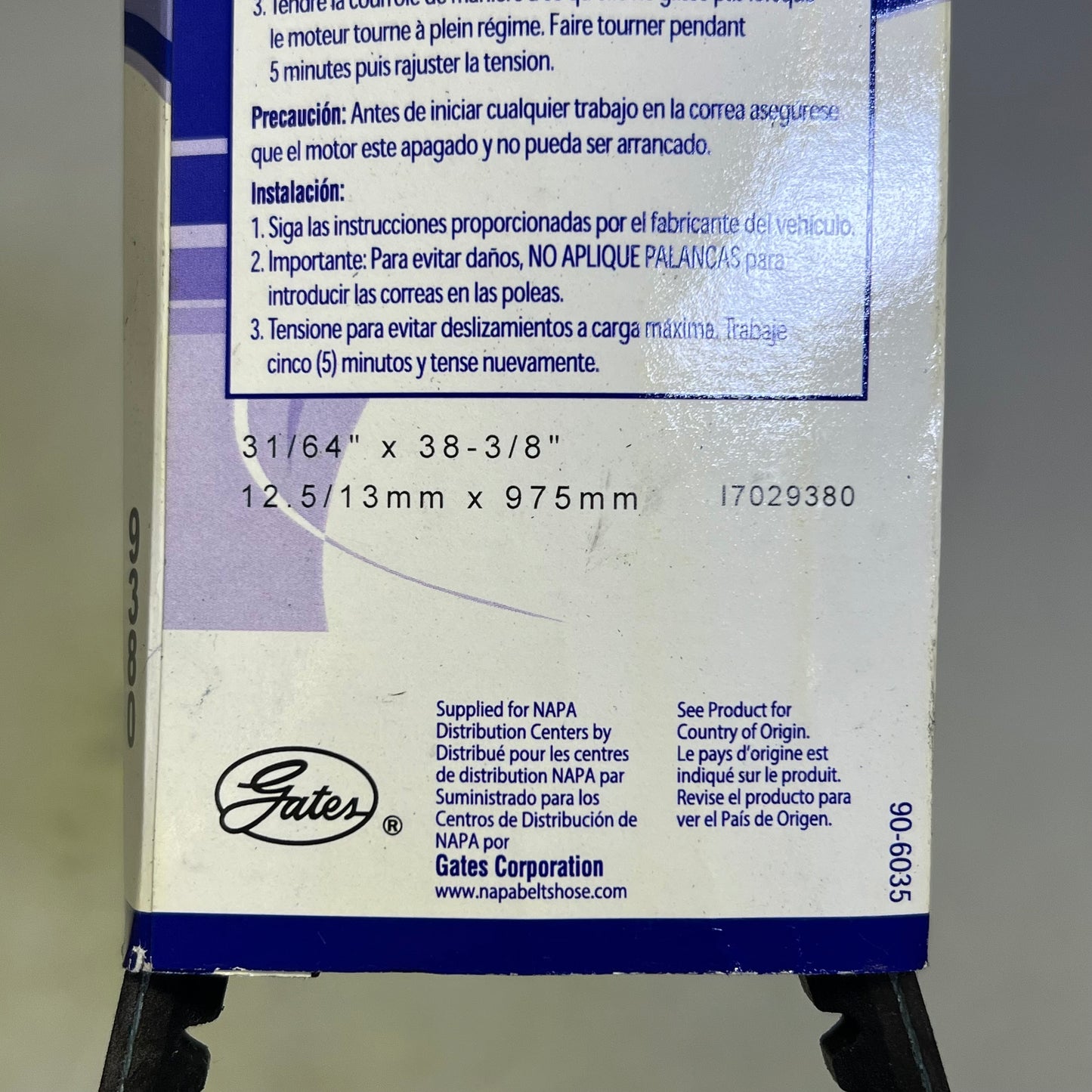 NAPA EPDM High Capacity Notched V-Belt HC50 15/32" x 38 5/8" Black 259380