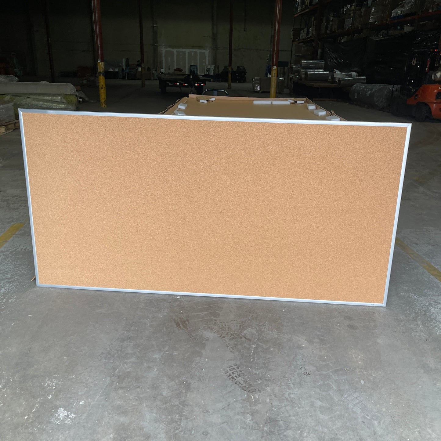 QUARTET Cork Bulletin Board 48" H x 96" w/ Aluminum Frame 2308 As-Is