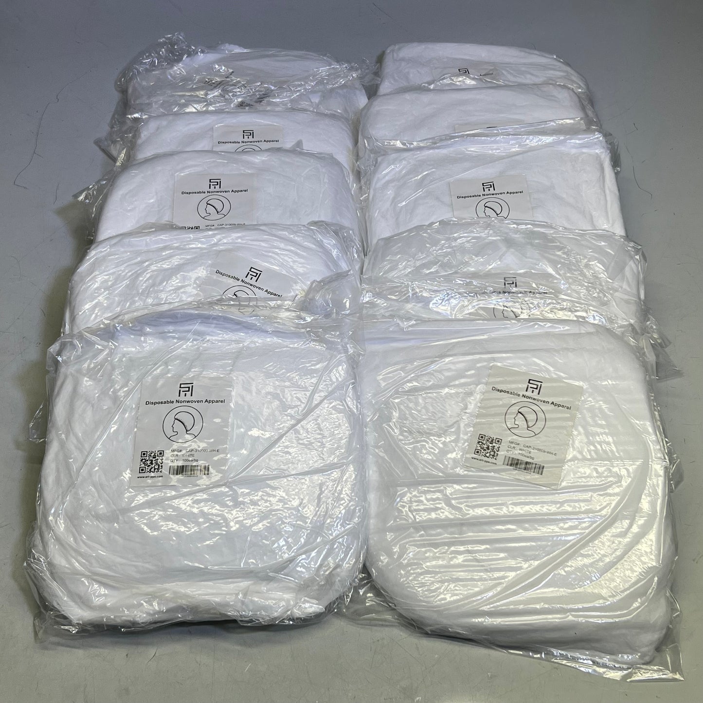 SRT (1000 Pcs) Polypropylene Bouffant Caps 24", White CAP-310009-WH-E