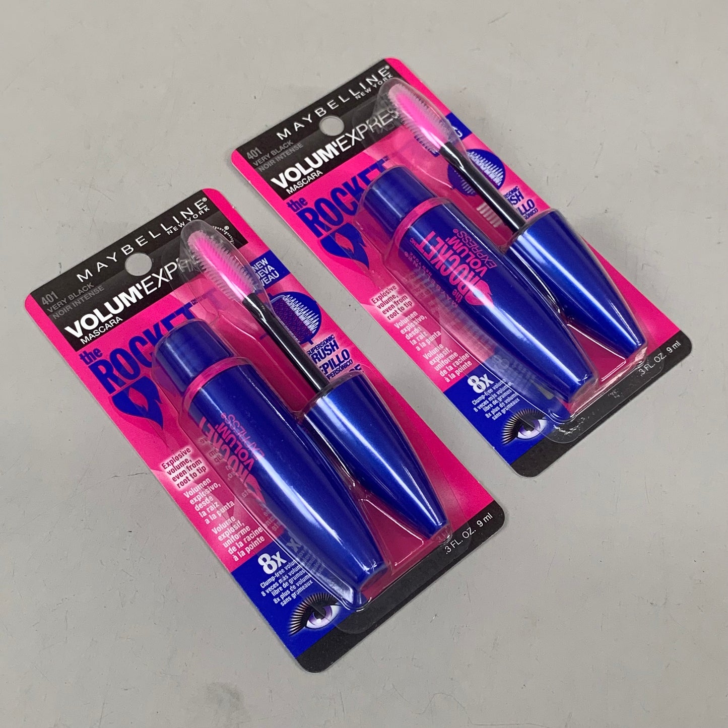 MAYBELLINE (2 PACK) The Rocket Volumizing Washable Mascara 0.3 fl oz Very Black