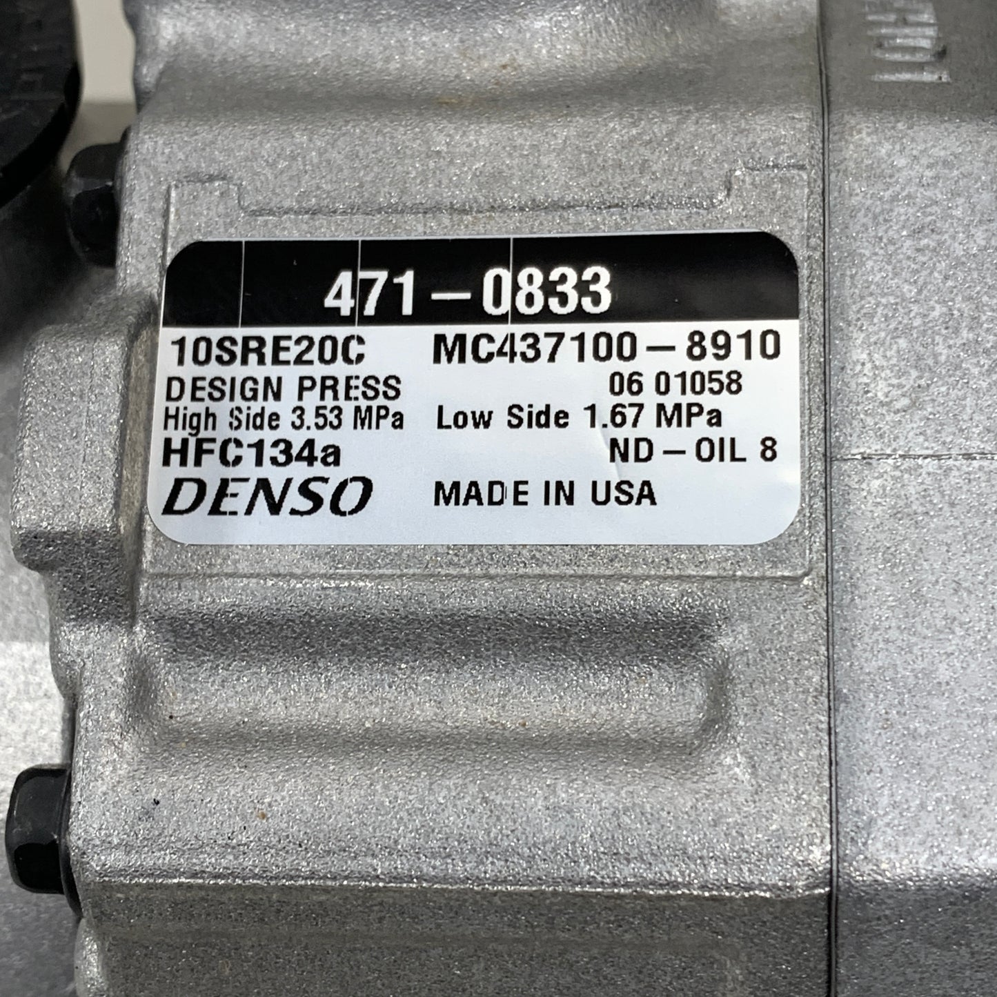 DENSO A/C Compressor with Clutch 125.0 Maximum Clutch Diameter 471-0833