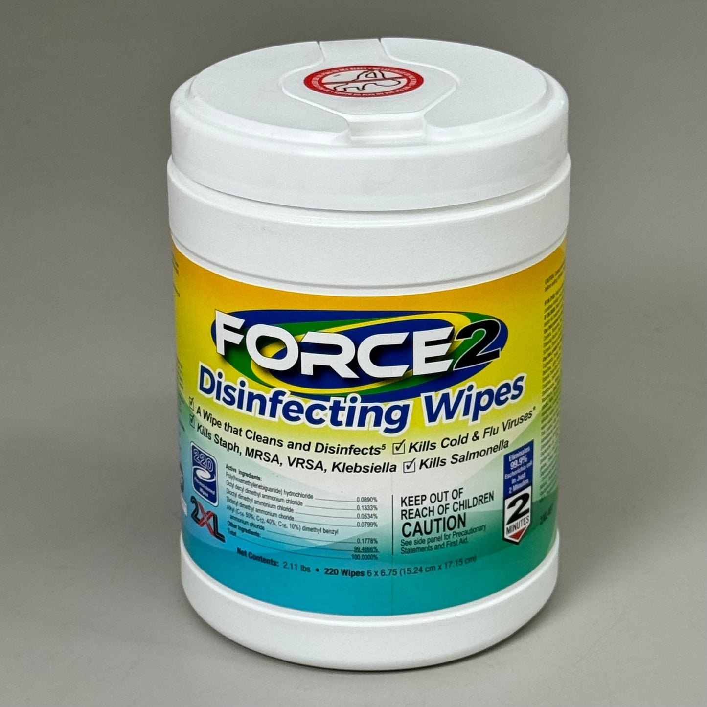 FORCE2(3 PACK,660 WIPES TOTAL) Disinfecting Wipes Effective Against 51 Pathogens