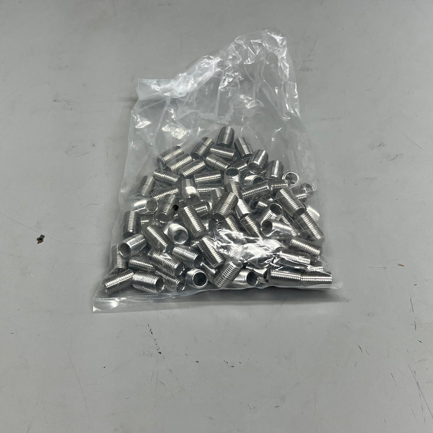 DERNORD (100 Pack) Stainless Steel Barrel Nipple 1"x1/2"x1/2" Silver 17416