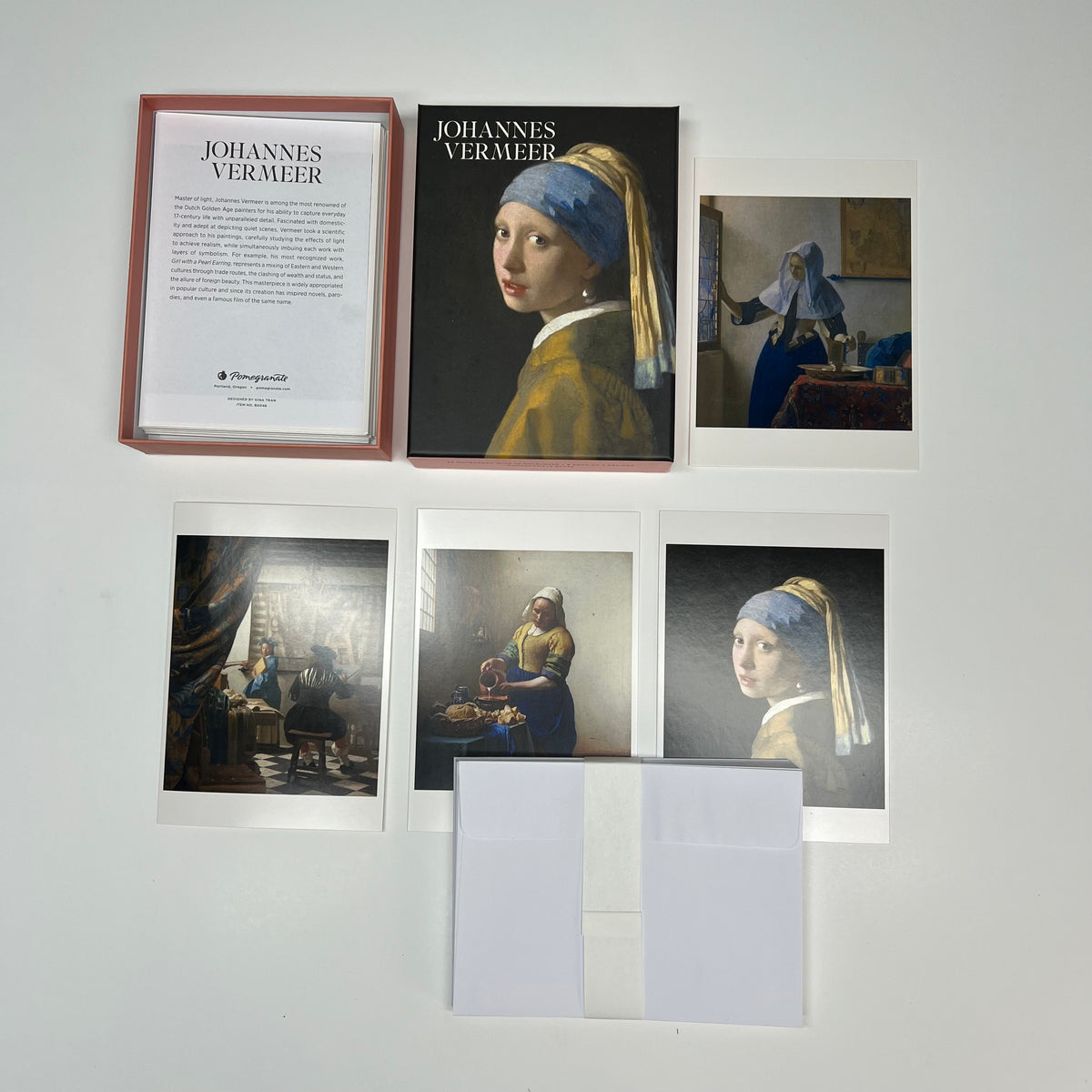 POMEGRANTE (20 PACK) Johannes Vermeer Notecards W/ Envelopes  4x6" BX048