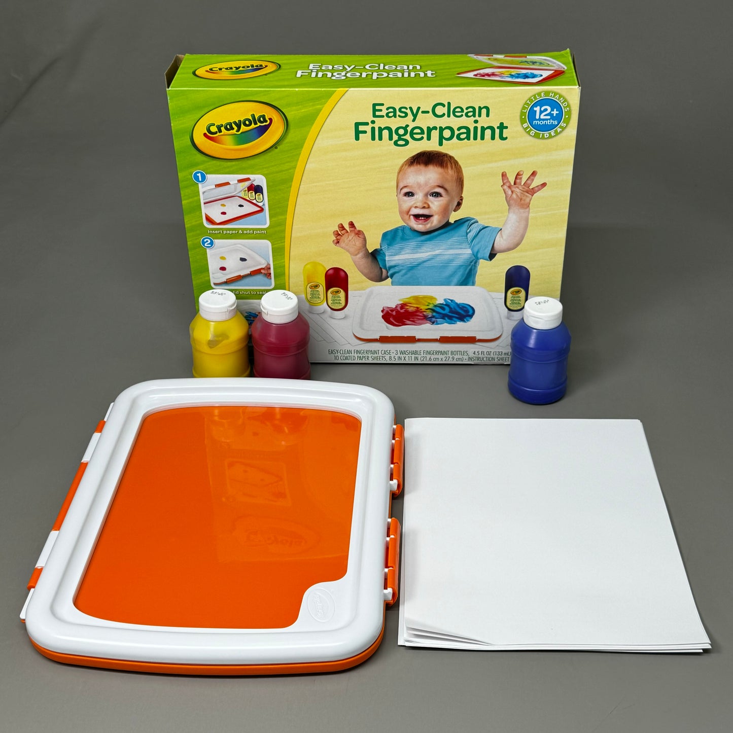 CRAYOLA (2 SETS) Easy Clean Finger Paint Set Station for 1 Year+ Safe & Non-Toxic J2K17