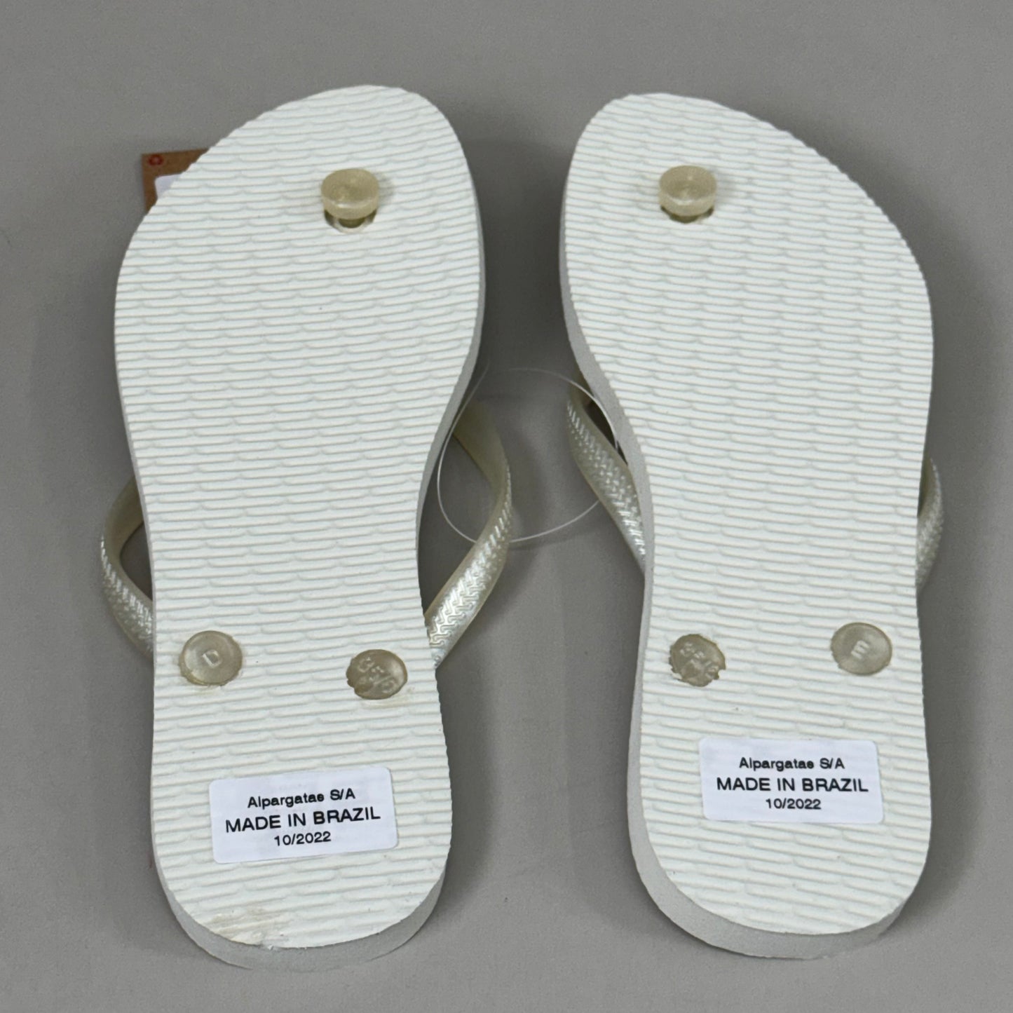 ZA@ HAVAIANAS High Quality Rubber Slim Flip Flops Non-Slip Women's 6 White 400030