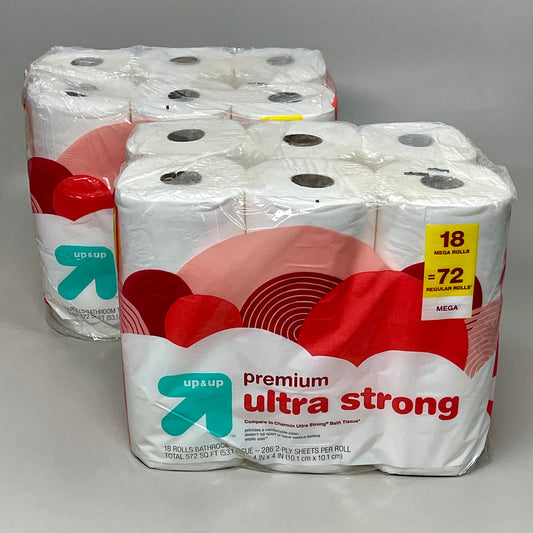 UP & UP (TARGET) 36 ROLLS! 2-Ply Premium Ultra Strong Bathroom Tissue / Toilet Paper (New)