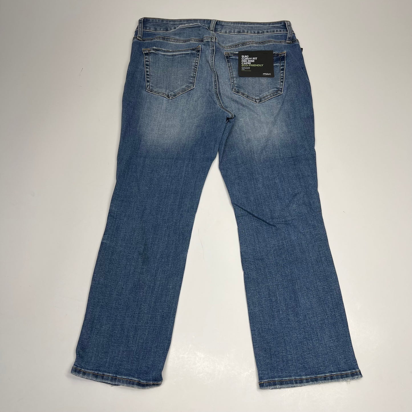 SILVER JEANS CO Suki Curvy Mid Rise Capri Womens Sz 32/23.5 Indigo L43920ECF252