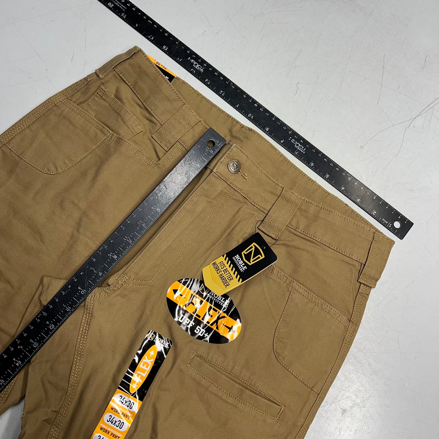 NOBLE OUTFITTERS Canvas Double Front Work Pant Men's Sz 34x30 Coyote 18452