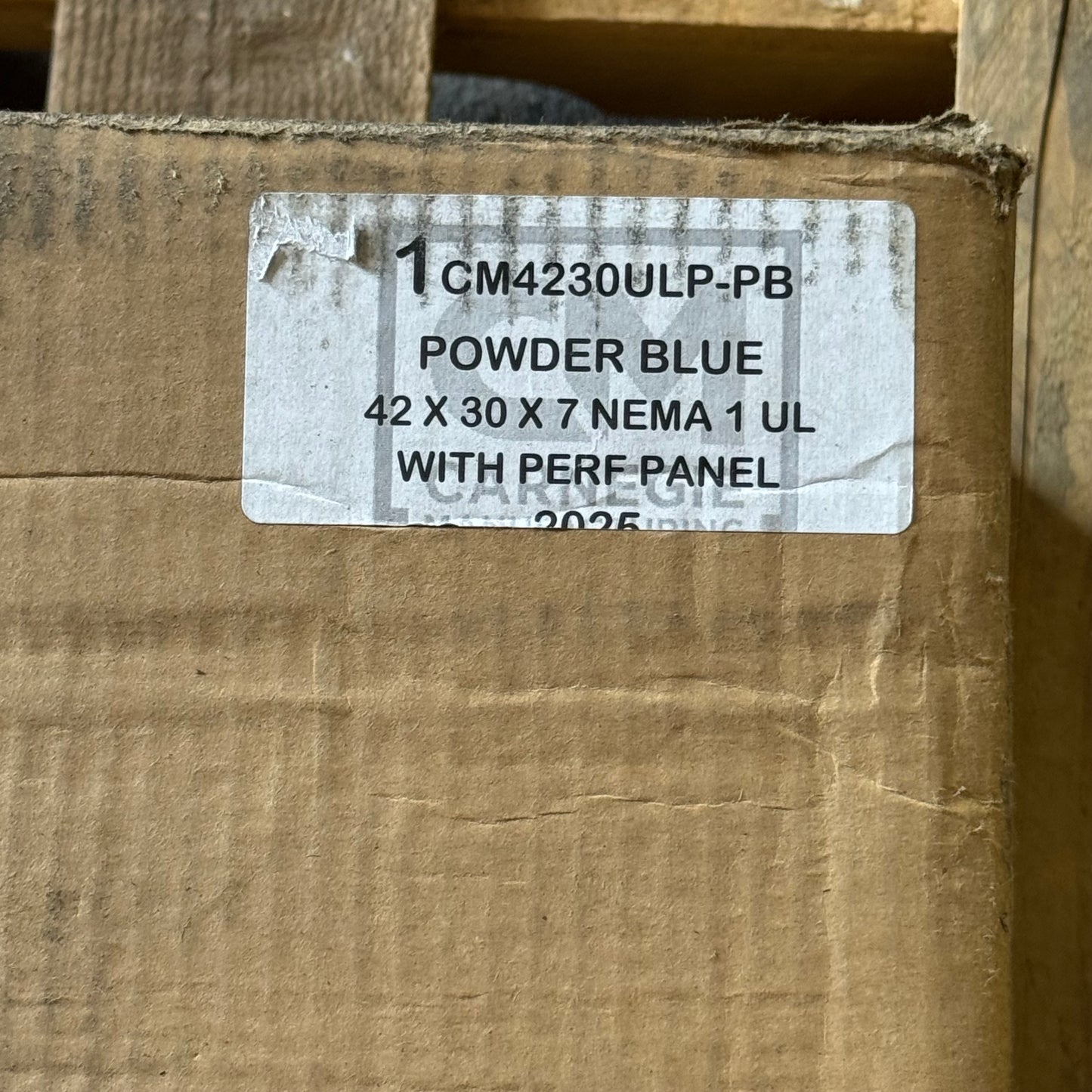 ALPSCONTROLS Powder Blue Nema 1 UL with Perf Panel Sz 42" x 30" x 7", Blue CM4230ULP-PB