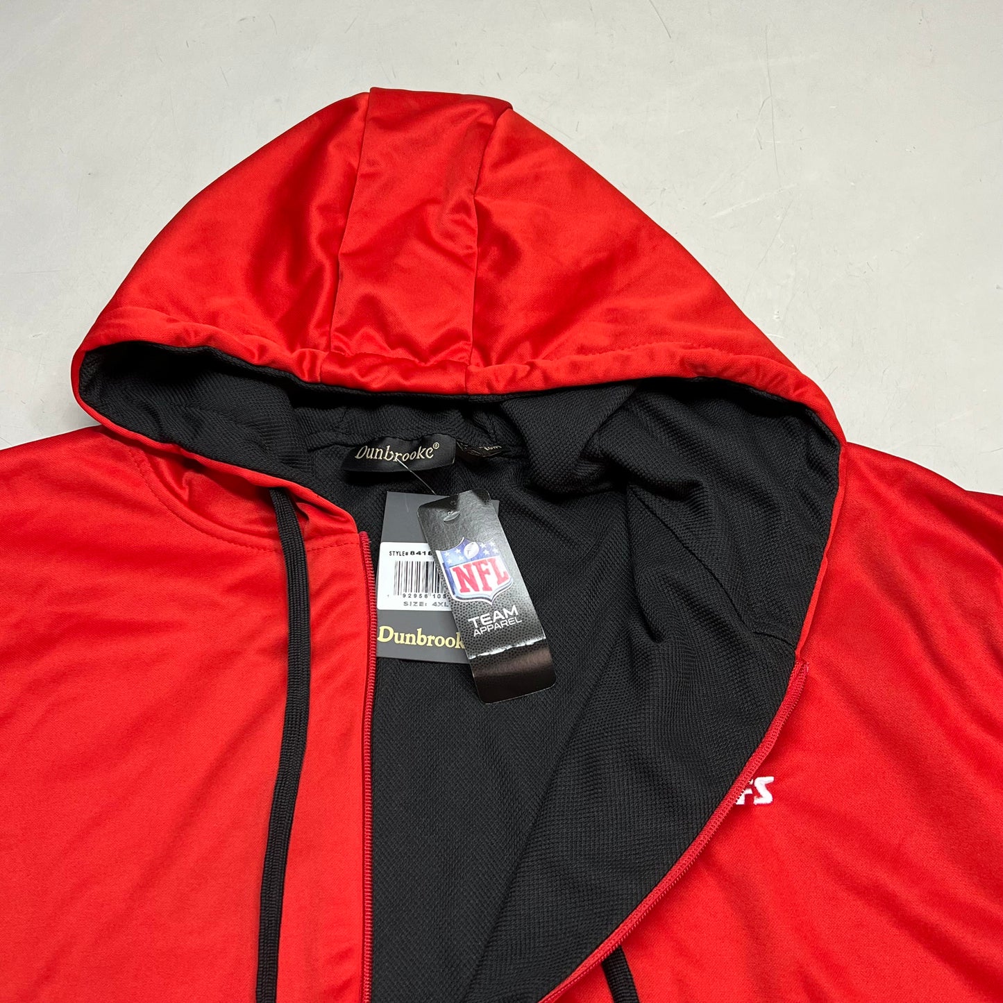 DUNBROOKE Red Kansas City Chiefs NFL Hoodie Full Zip Men's Sz 4XL Red/Black 8418