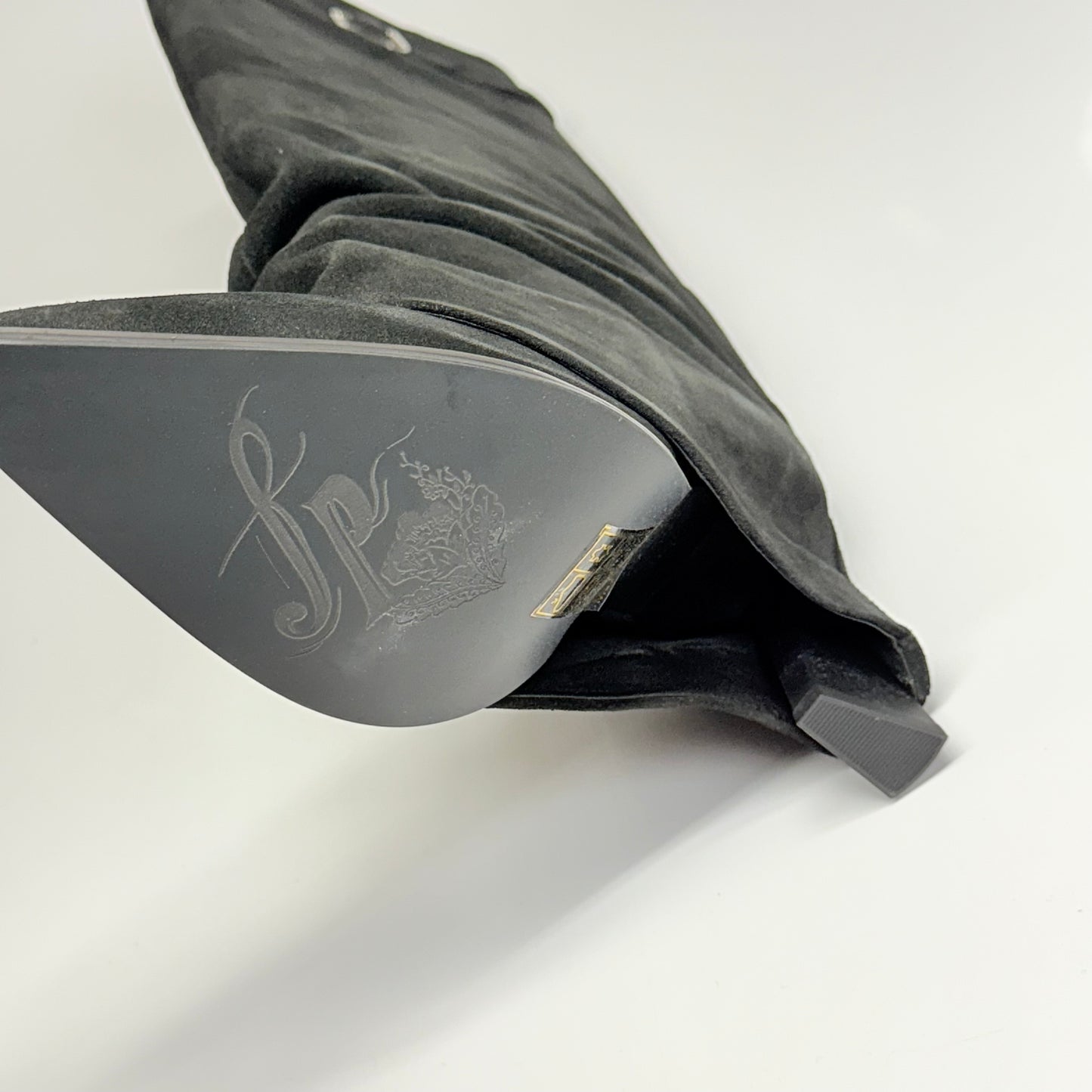 FREE PEOPLE Felicity Foldover Boot Sz 9 WS Knee-High Length Black Suede 84607753