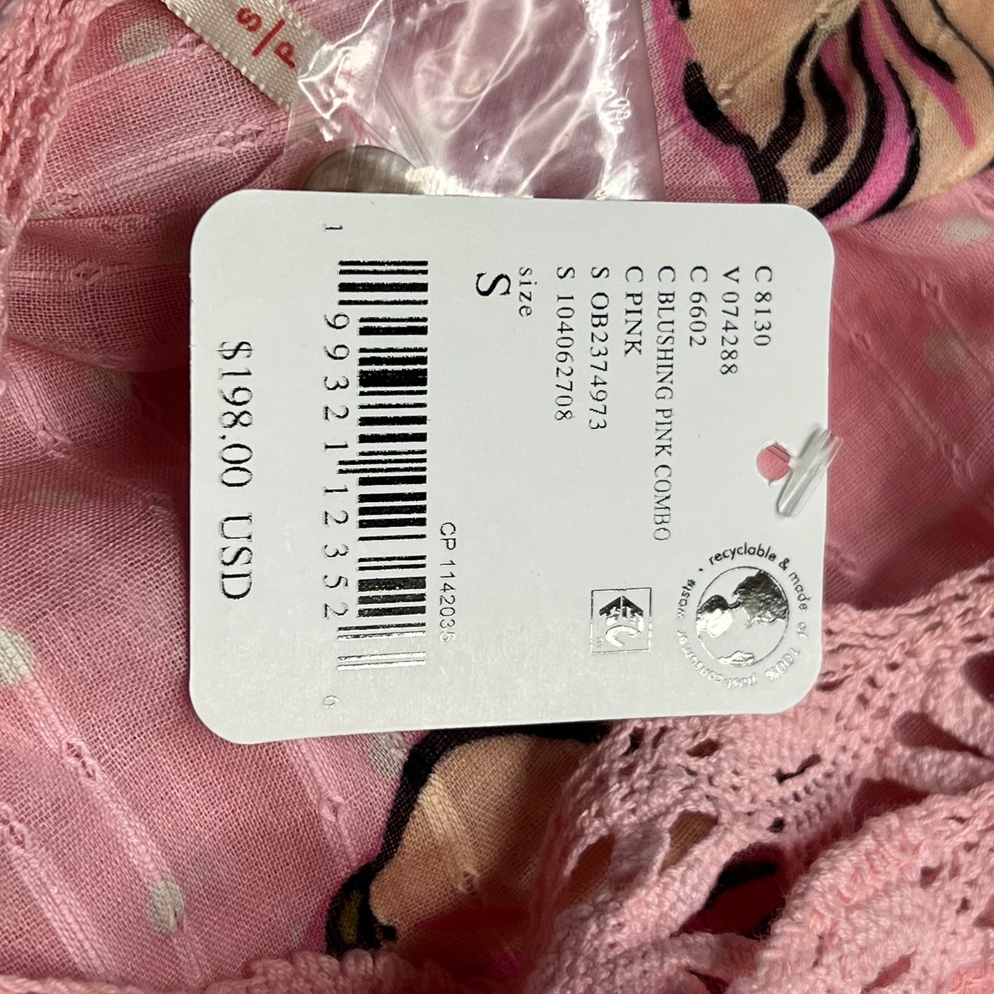 FREE PEOPLE Morning Meadows Long-sleeve Maxi Dress Women's Sz S Pink 10049833