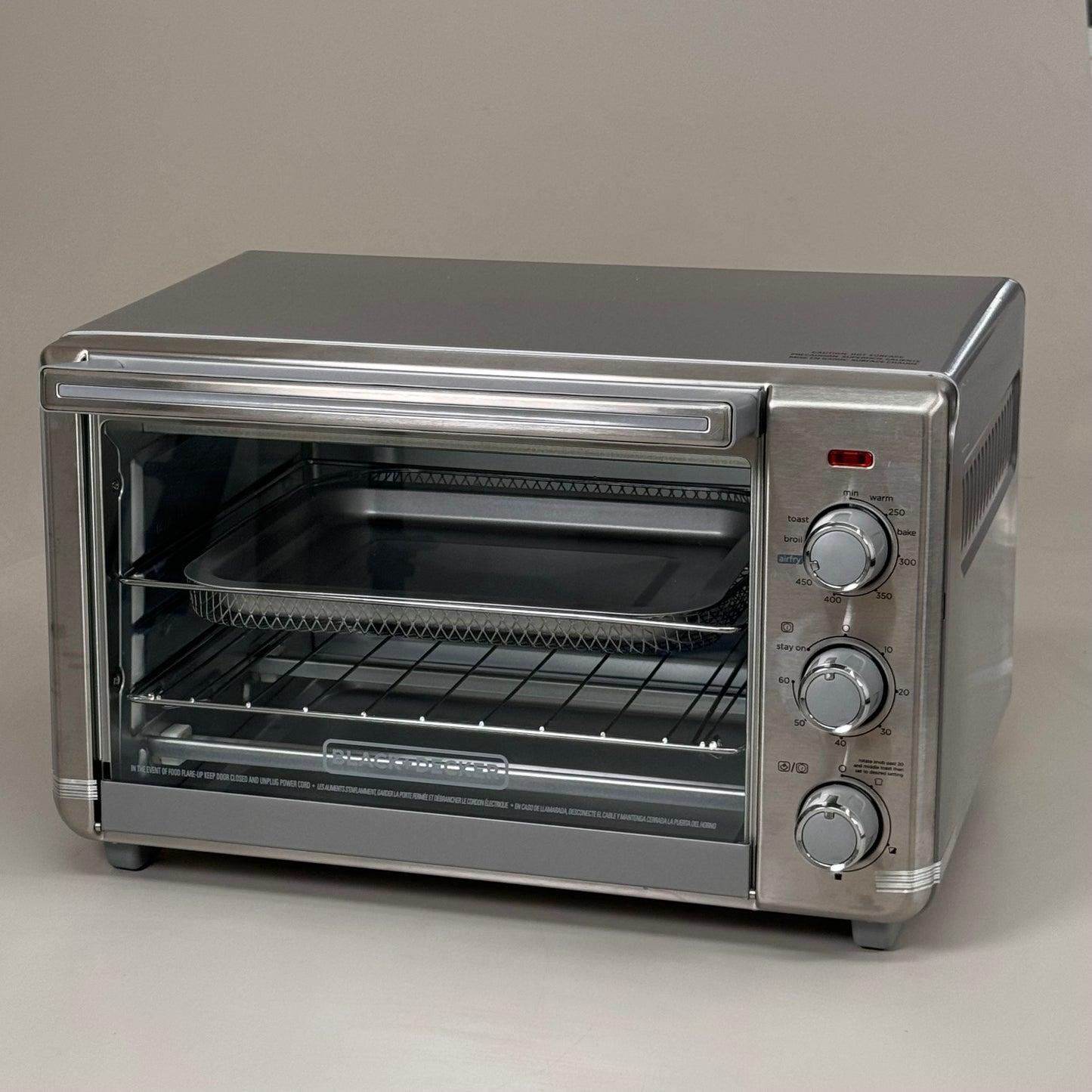 ZA@ BLACK & DECKER 6-Slice Crisp 'N Bake Air Fry Toaster Oven Silver TO3217SS (Store Returns)