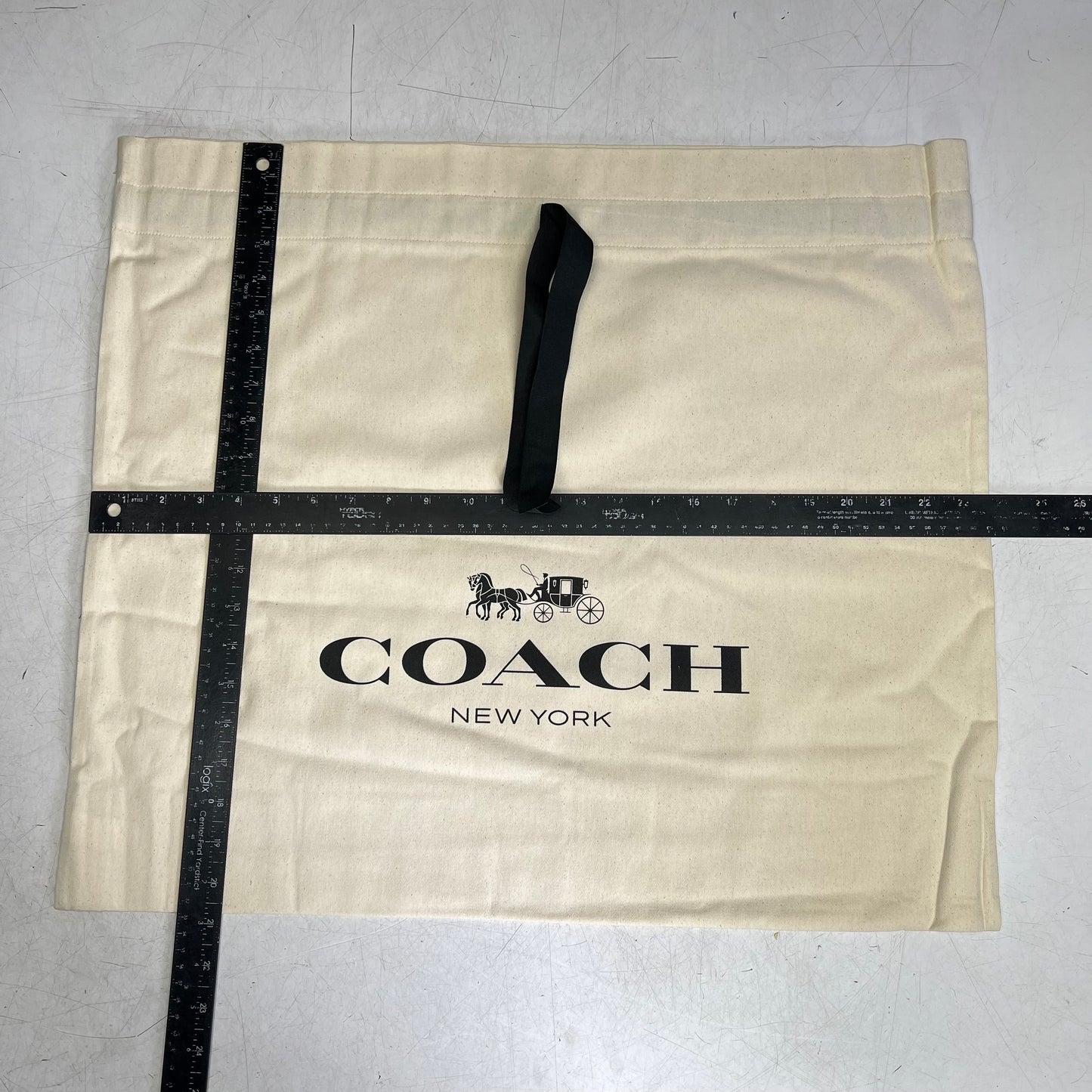 COACH Cotton Ribbon Closure Dust Protection Bags  24"x23" Off White/Black