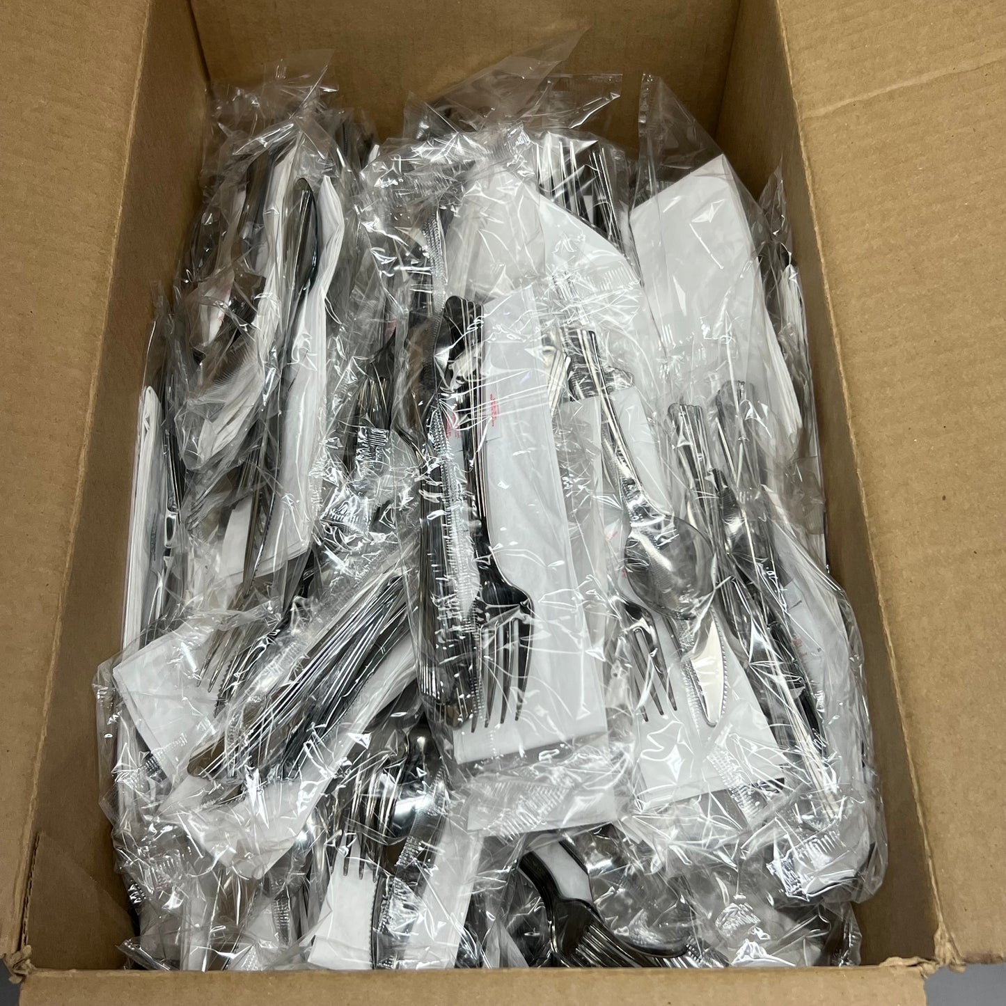 ZA@ WNA (250 PACK) Cutlery Reflections Wrapped Stainless Steel Look Heavy Weight Plastic Chrome KHRF63521
