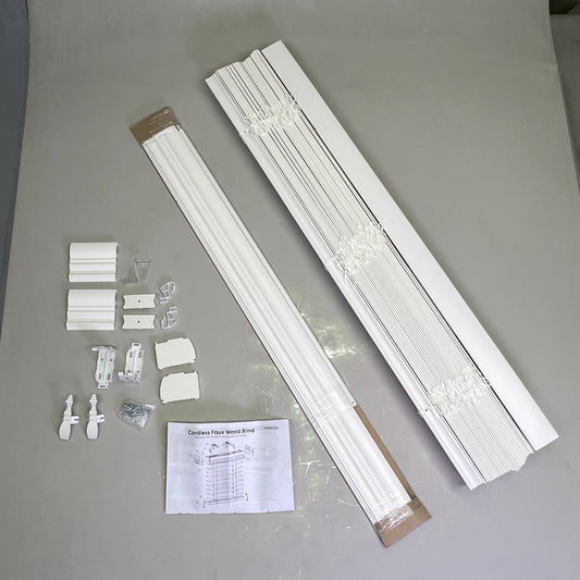 HOME DECORATORS COLLECTION Cordless Faux Wood Blinds 2.5"x 35"Wx48"L White